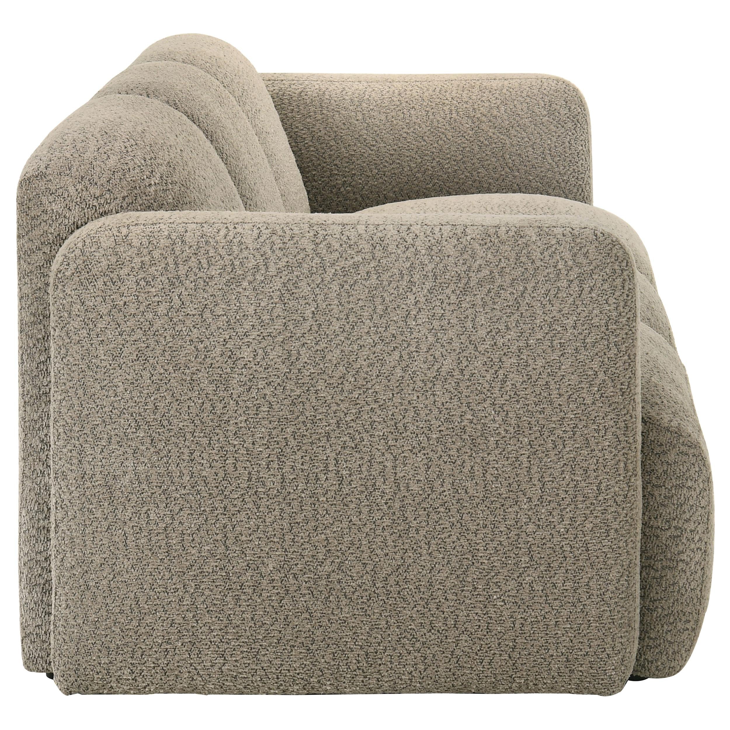  Coaster Furniture Dorset 509814 Fabric Upholstered Round Track Arm Sofa - Brown IMAGE 2