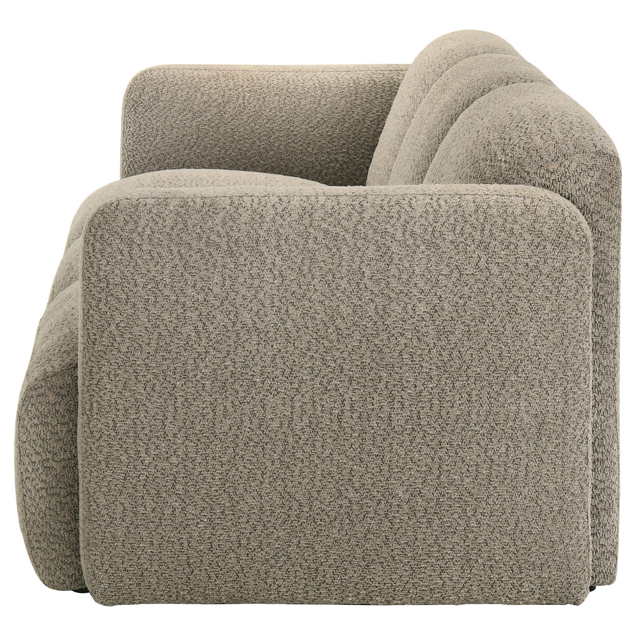 Coaster Furniture Dorset 509814 Fabric Upholstered Round Track Arm Sofa - Brown IMAGE 3