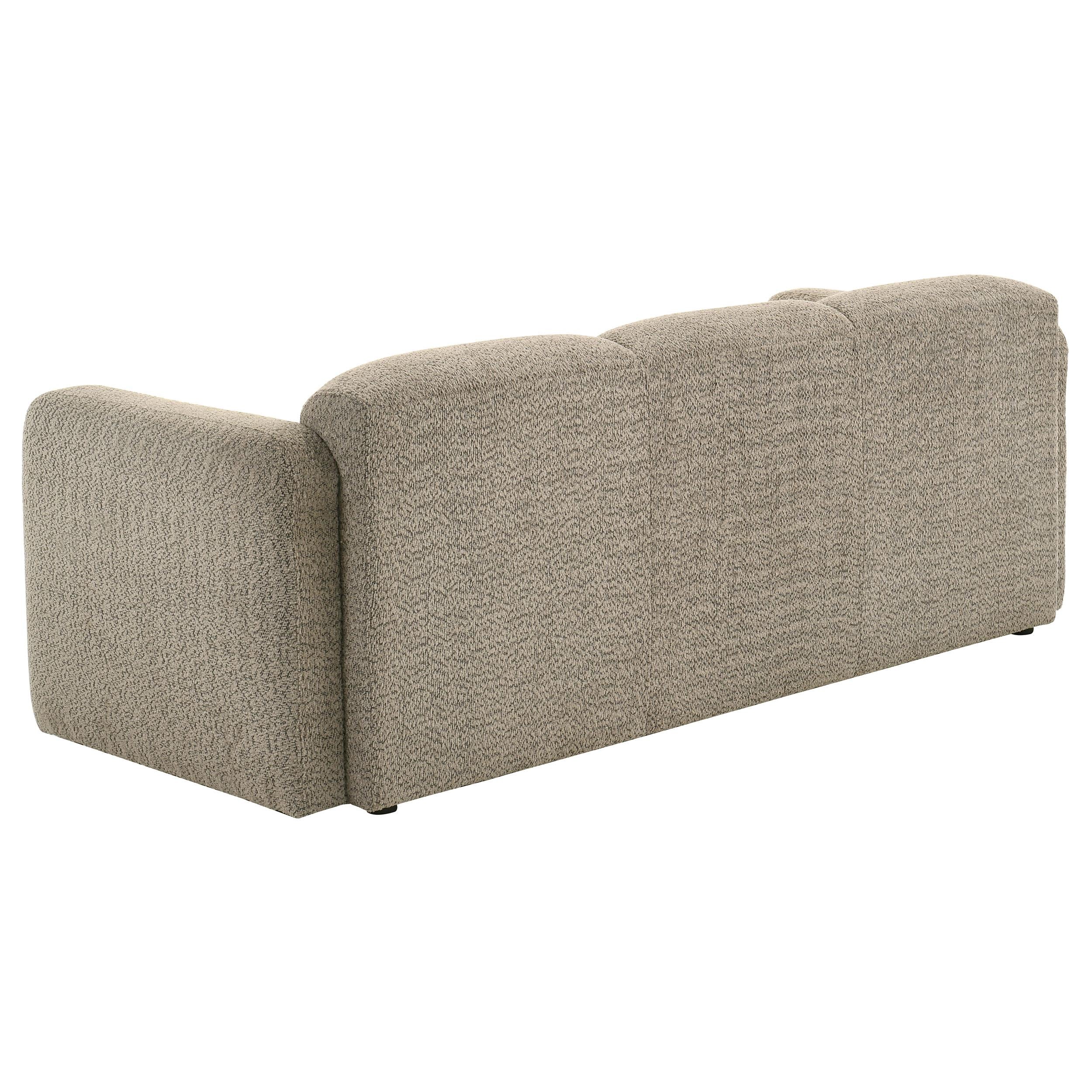  Coaster Furniture Dorset 509814 Fabric Upholstered Round Track Arm Sofa - Brown IMAGE 4