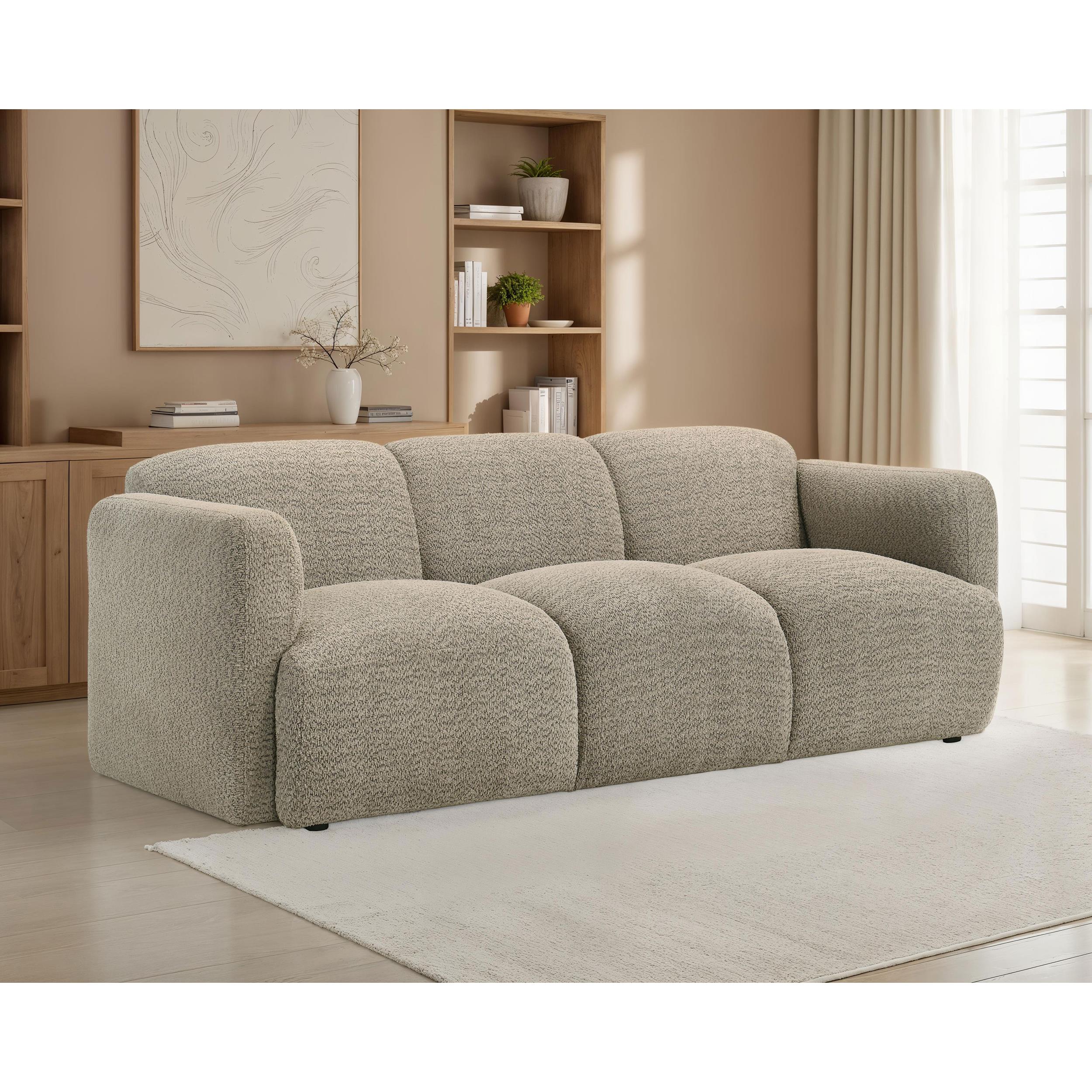  Coaster Furniture Dorset 509814 Fabric Upholstered Round Track Arm Sofa - Brown IMAGE 5