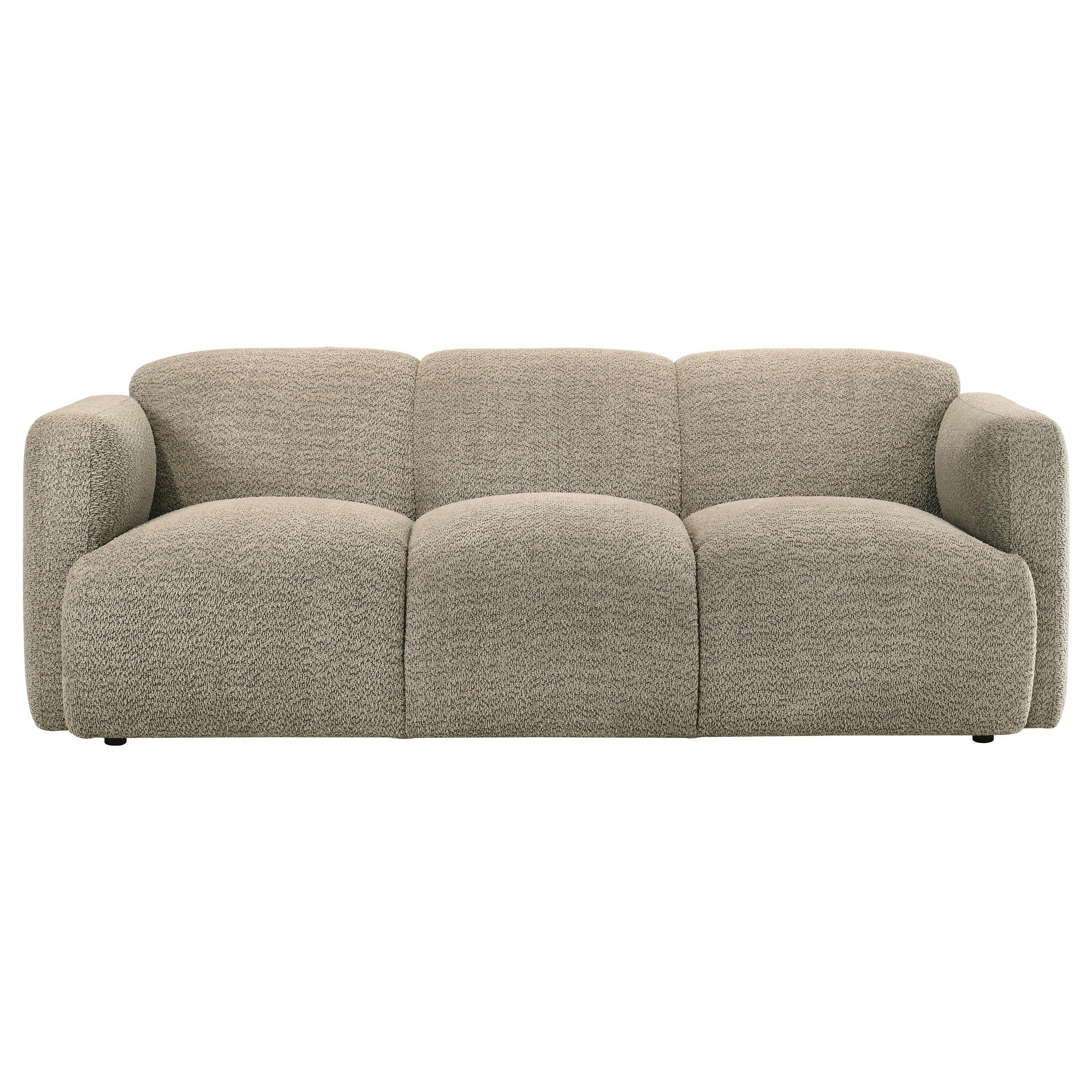  Coaster Furniture Dorset 509814 Fabric Upholstered Round Track Arm Sofa - Brown IMAGE 7