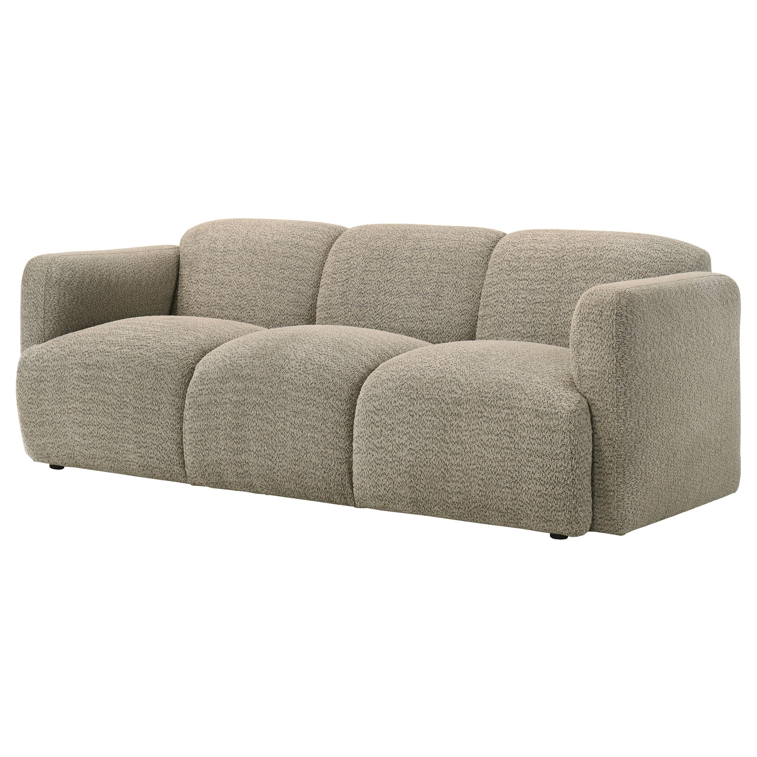  Coaster Furniture Dorset 509814 Fabric Upholstered Round Track Arm Sofa - Brown IMAGE 9