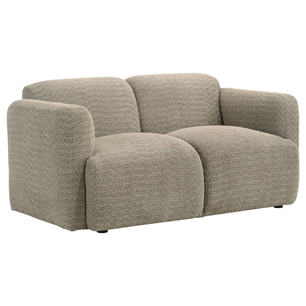 Coaster Furniture Dorset 509815 Fabric Upholstered Round Track Arm Loveseat - Brown