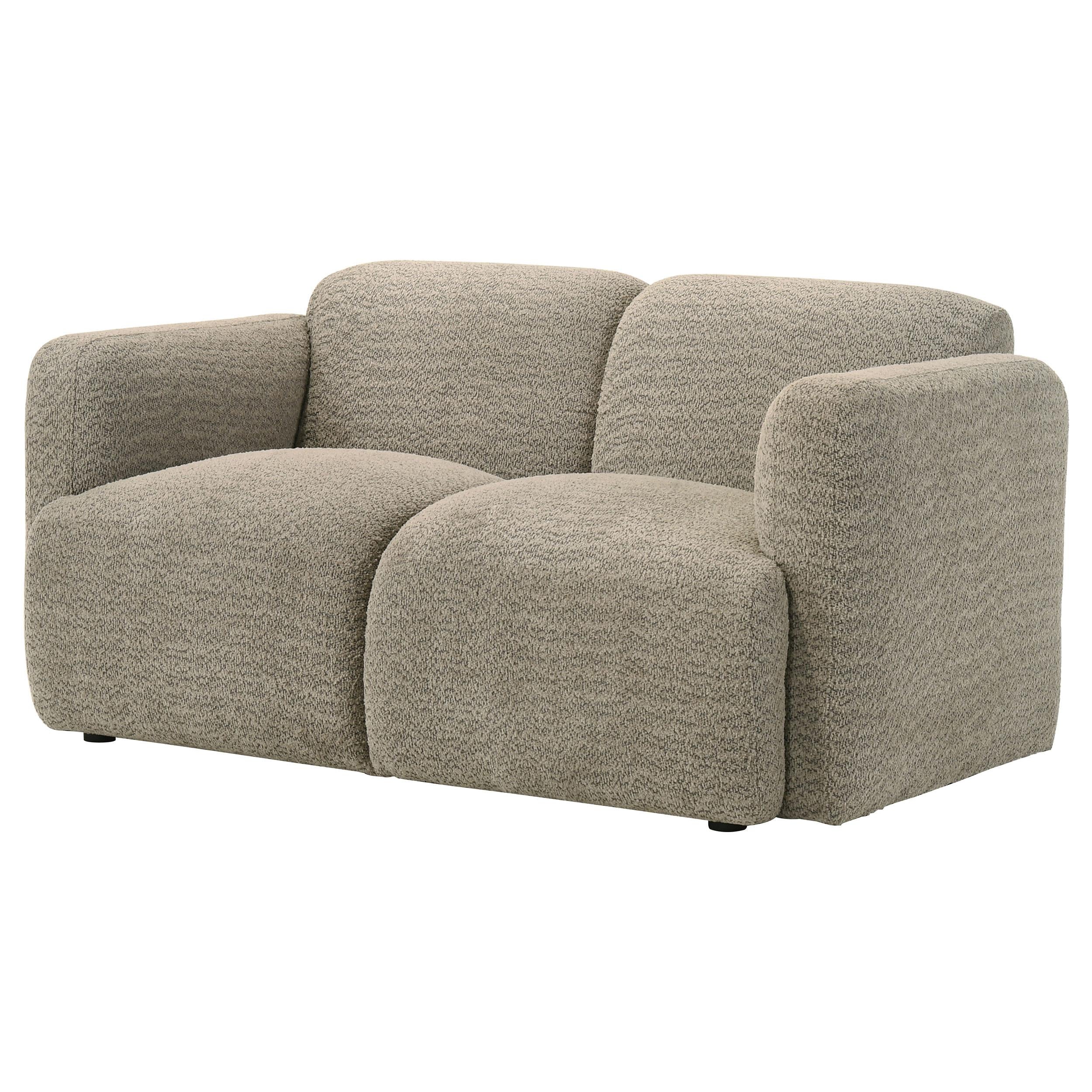  Coaster Furniture Dorset 509815 Fabric Upholstered Round Track Arm Loveseat - Brown IMAGE 10
