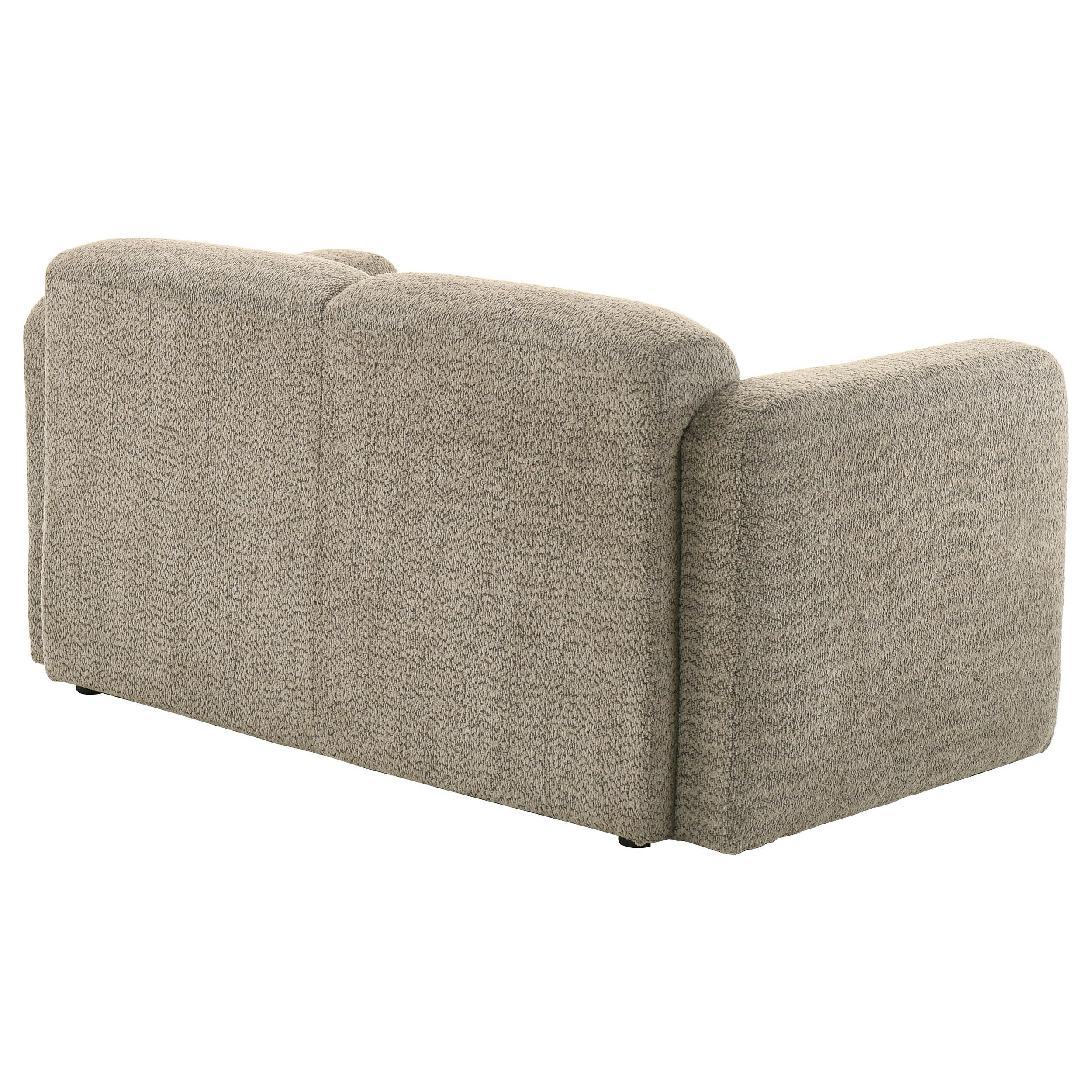  Coaster Furniture Dorset 509815 Fabric Upholstered Round Track Arm Loveseat - Brown IMAGE 12