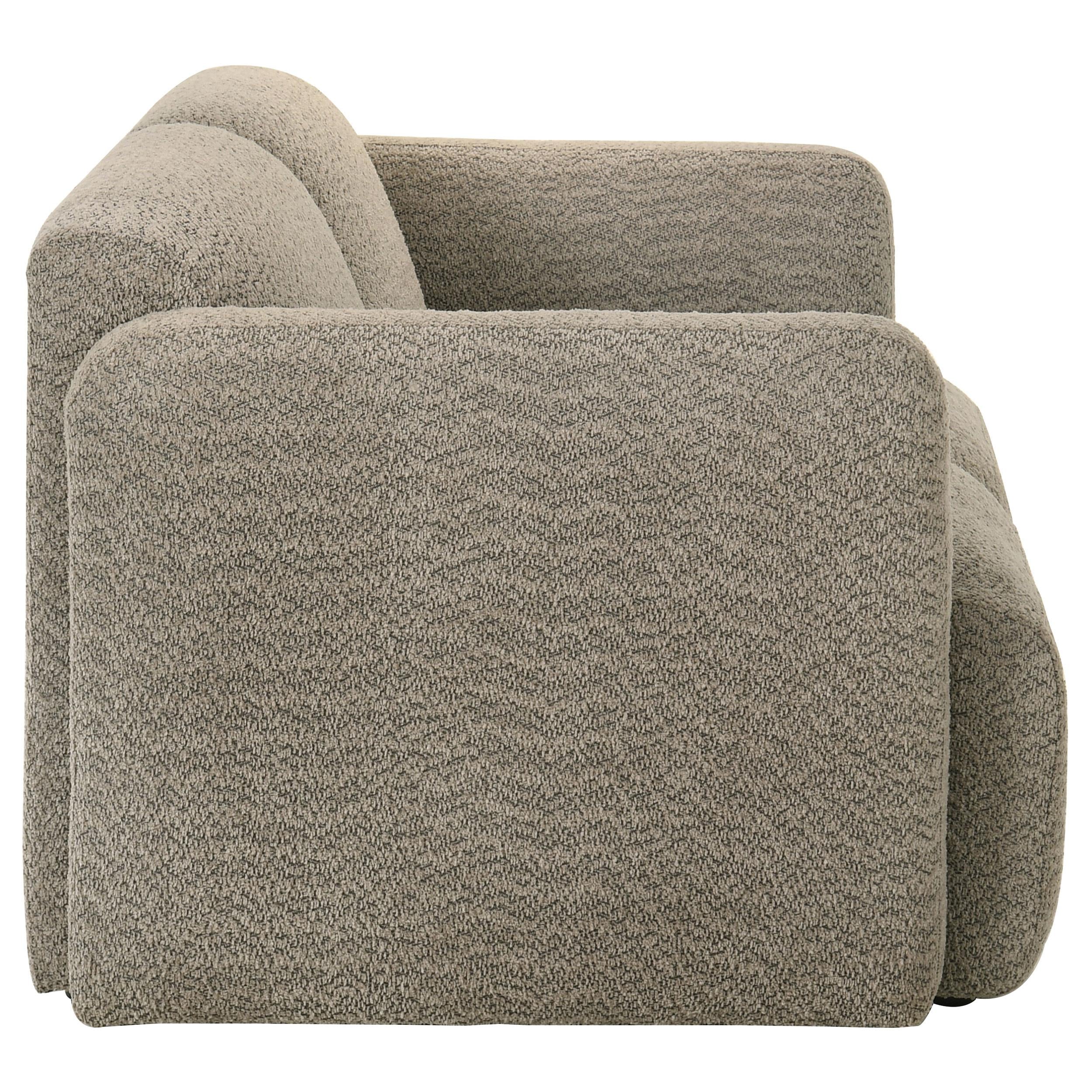  Coaster Furniture Dorset 509815 Fabric Upholstered Round Track Arm Loveseat - Brown IMAGE 2