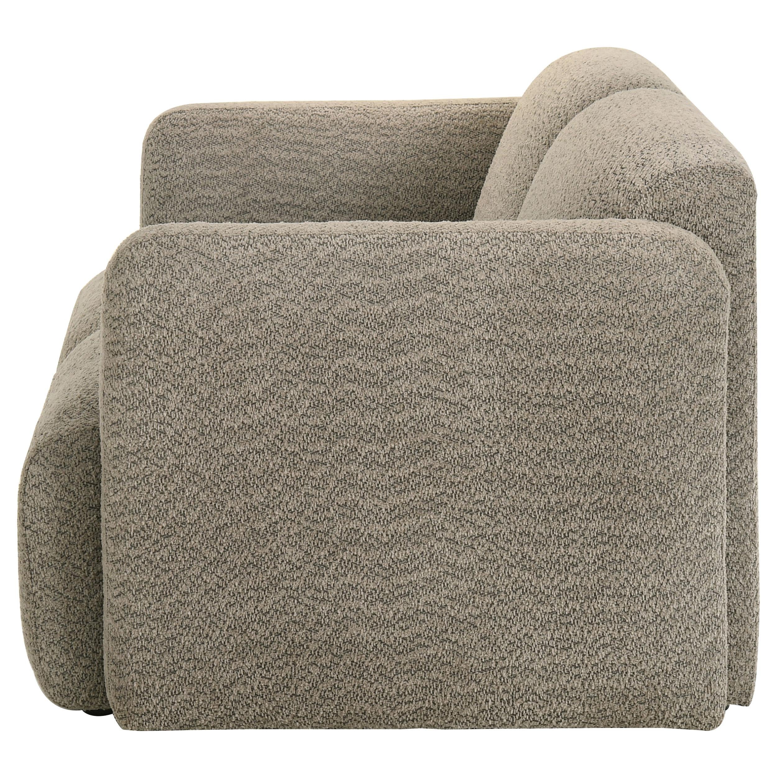 Coaster Furniture Dorset 509815 Fabric Upholstered Round Track Arm Loveseat - Brown IMAGE 3