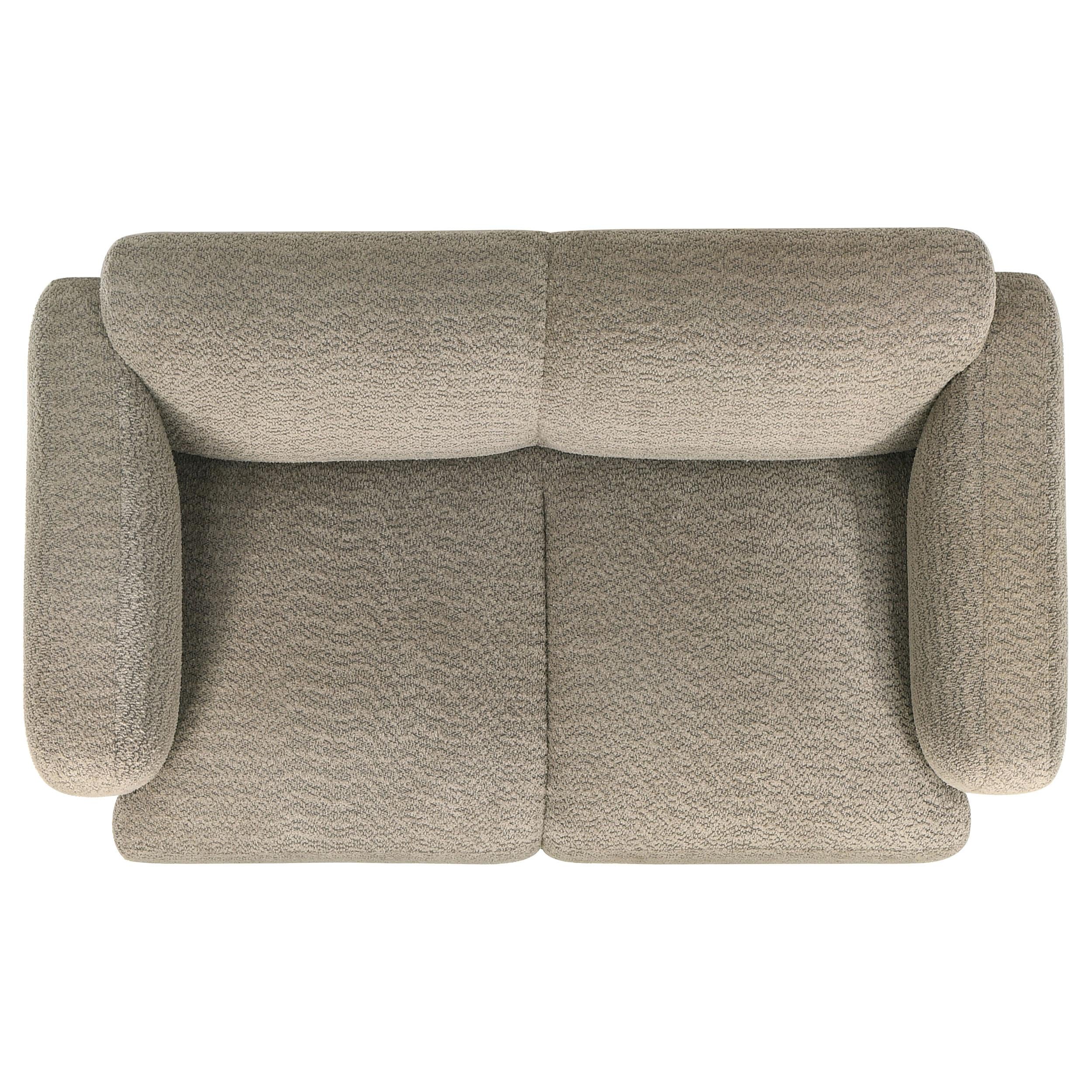  Coaster Furniture Dorset 509815 Fabric Upholstered Round Track Arm Loveseat - Brown IMAGE 5