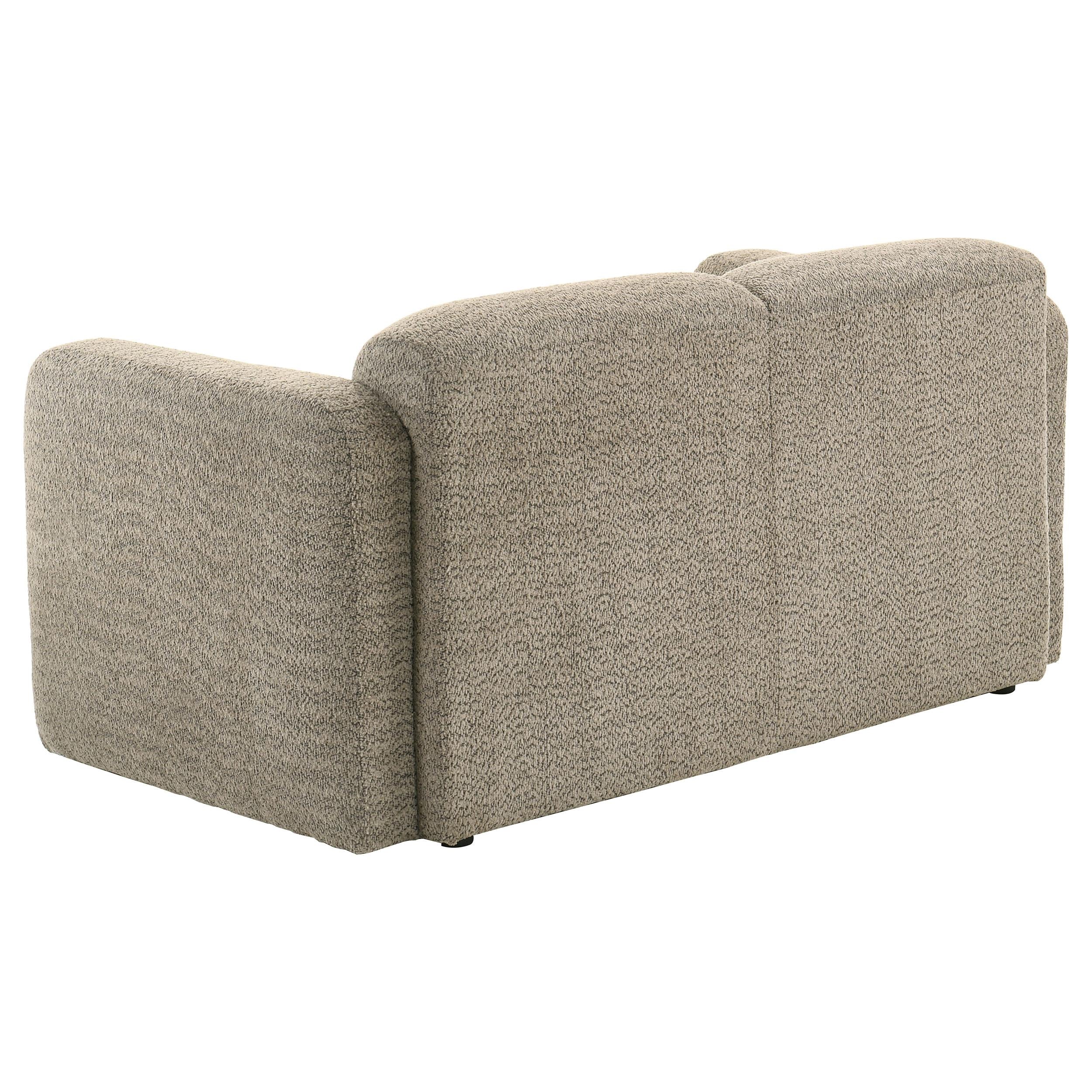  Coaster Furniture Dorset 509815 Fabric Upholstered Round Track Arm Loveseat - Brown IMAGE 6
