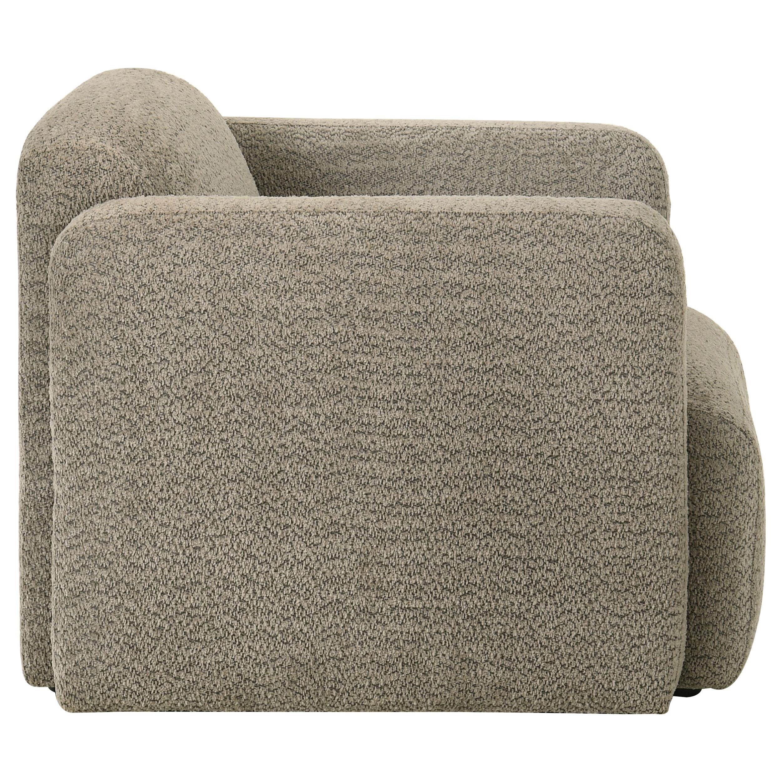  Coaster Furniture Dorset 509816 Fabric Upholstered Round Track Arm Accent Chair - Brown IMAGE 2