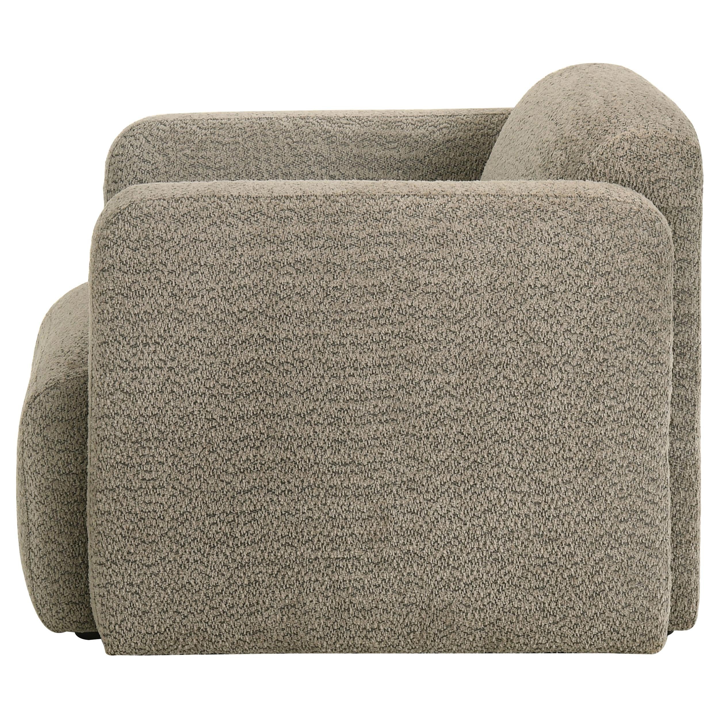  Coaster Furniture Dorset 509816 Fabric Upholstered Round Track Arm Accent Chair - Brown IMAGE 3