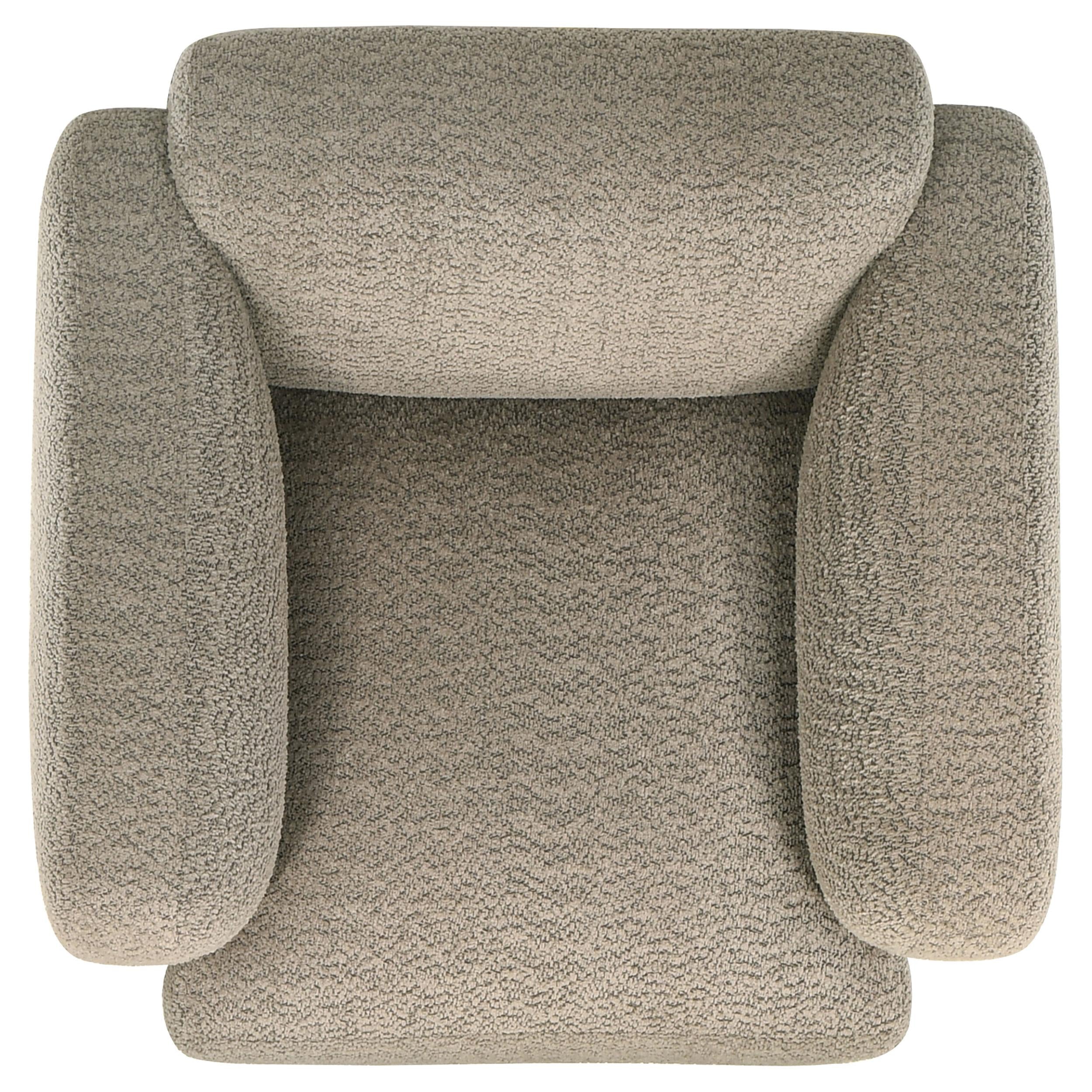  Coaster Furniture Dorset 509816 Fabric Upholstered Round Track Arm Accent Chair - Brown IMAGE 4