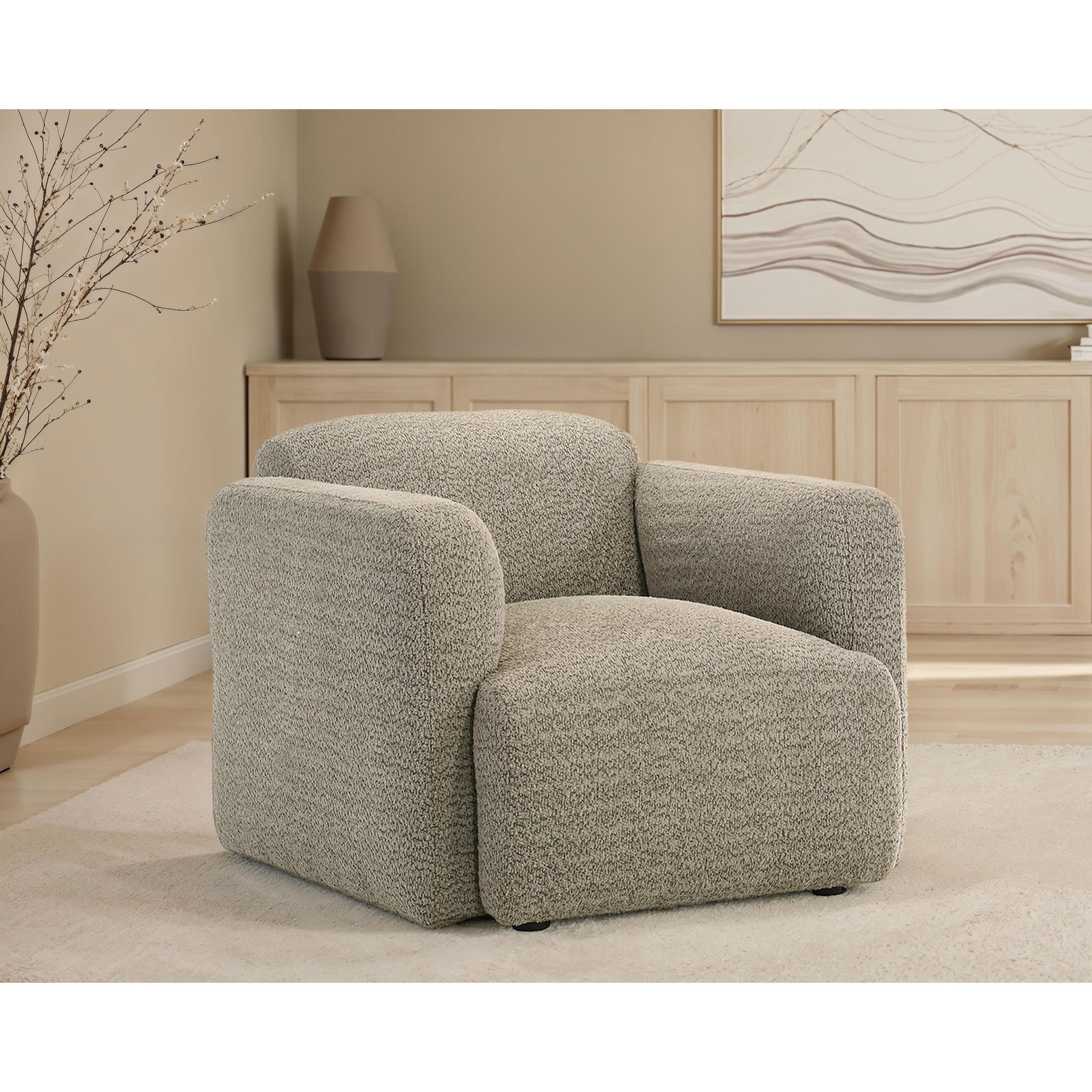  Coaster Furniture Dorset 509816 Fabric Upholstered Round Track Arm Accent Chair - Brown IMAGE 5