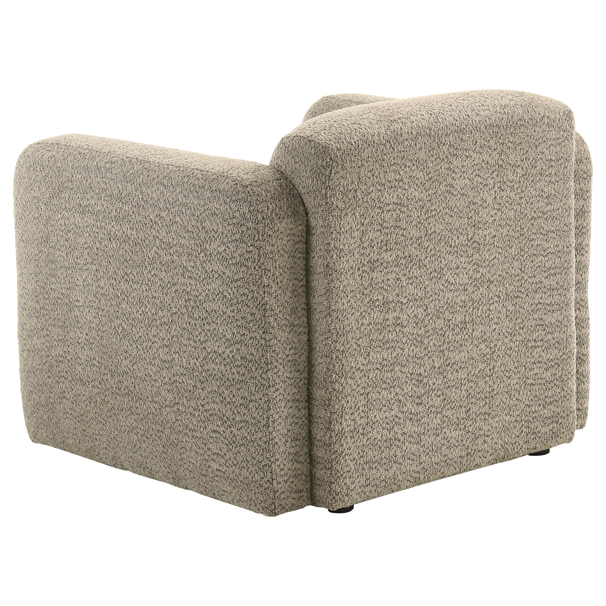  Coaster Furniture Dorset 509816 Fabric Upholstered Round Track Arm Accent Chair - Brown IMAGE 6