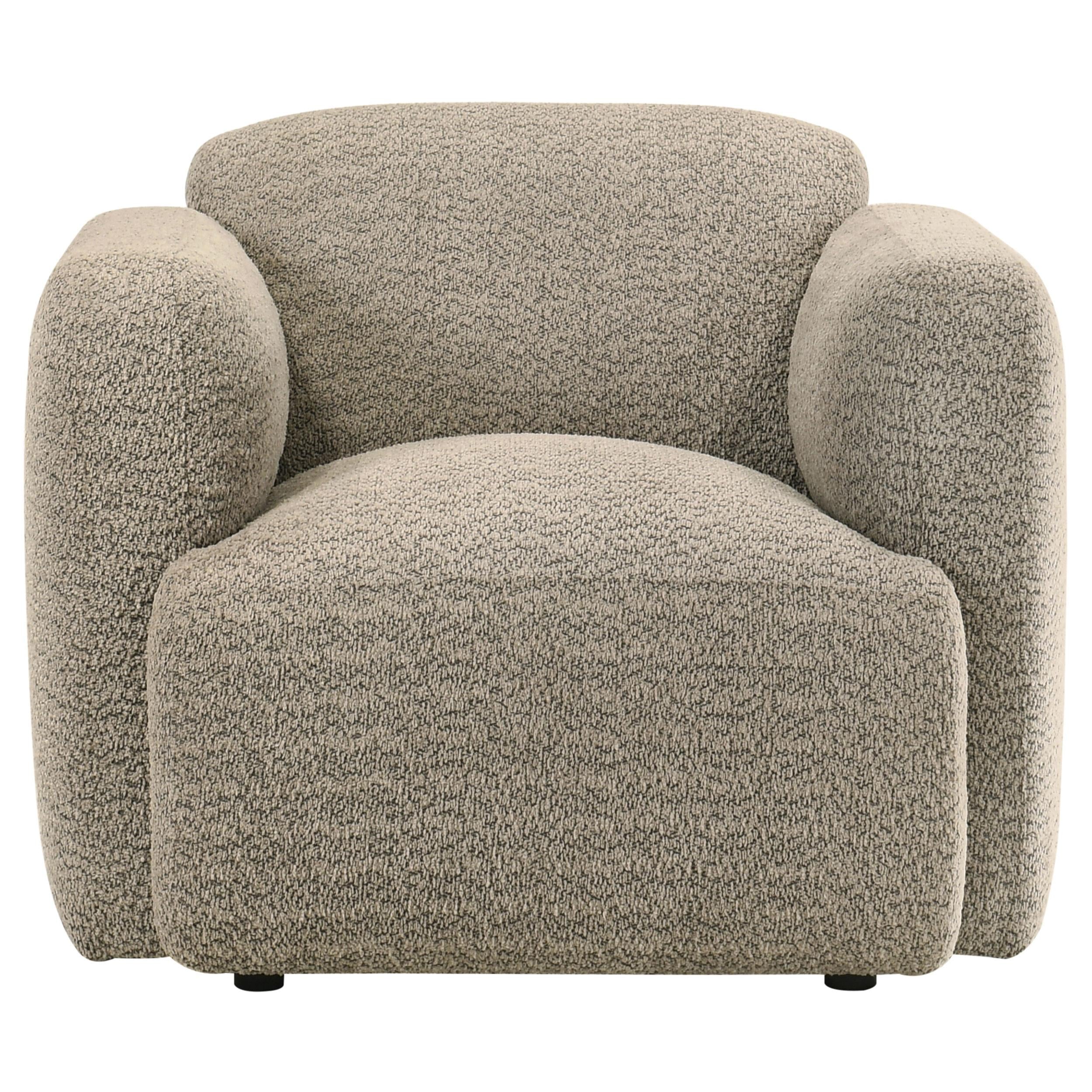  Coaster Furniture Dorset 509816 Fabric Upholstered Round Track Arm Accent Chair - Brown IMAGE 7