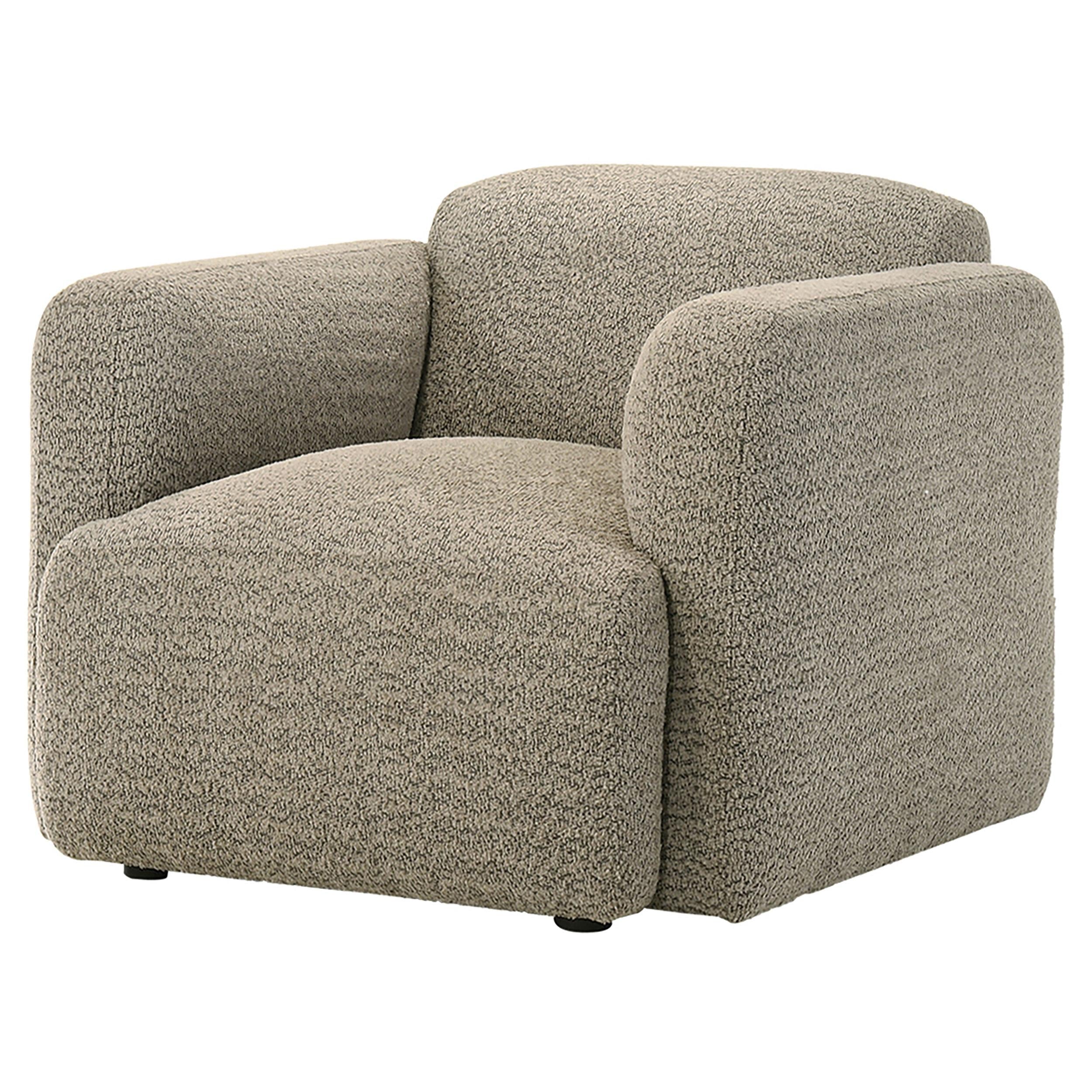  Coaster Furniture Dorset 509816 Fabric Upholstered Round Track Arm Accent Chair - Brown IMAGE 9