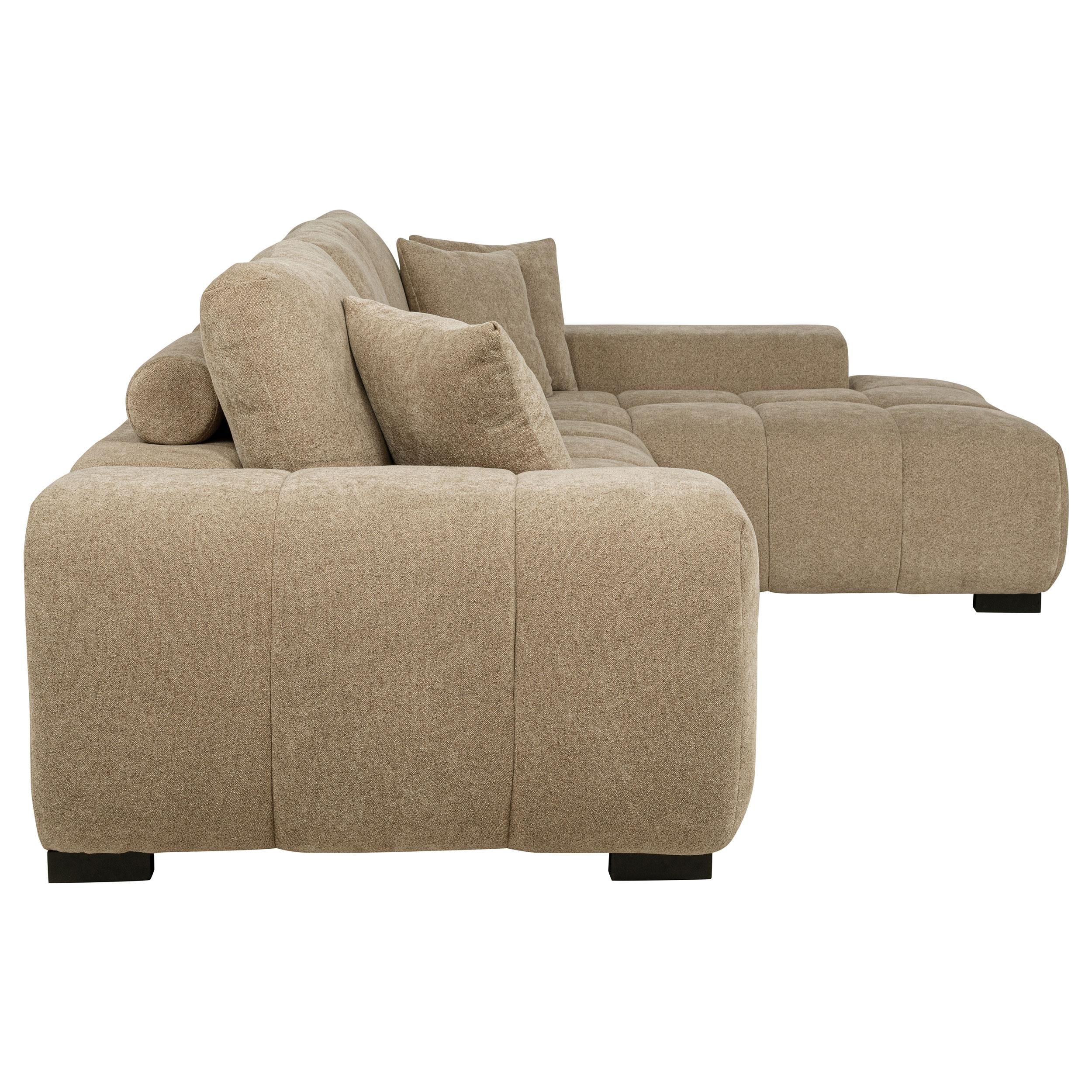  Coaster Furniture Octavia 509961 Upholstered Sectional Chaise Sofa - Camel IMAGE 3