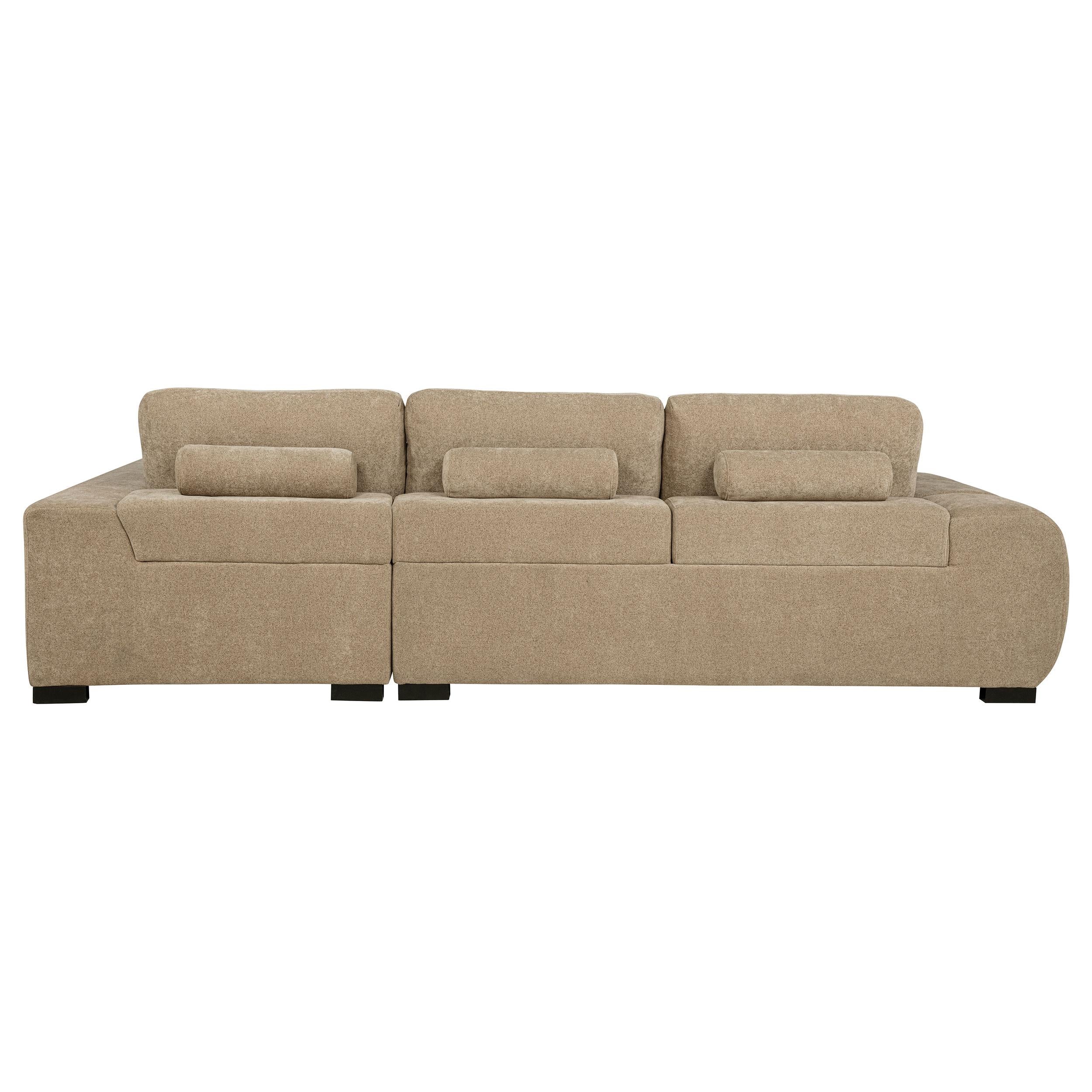  Coaster Furniture Octavia 509961 Upholstered Sectional Chaise Sofa - Camel IMAGE 5