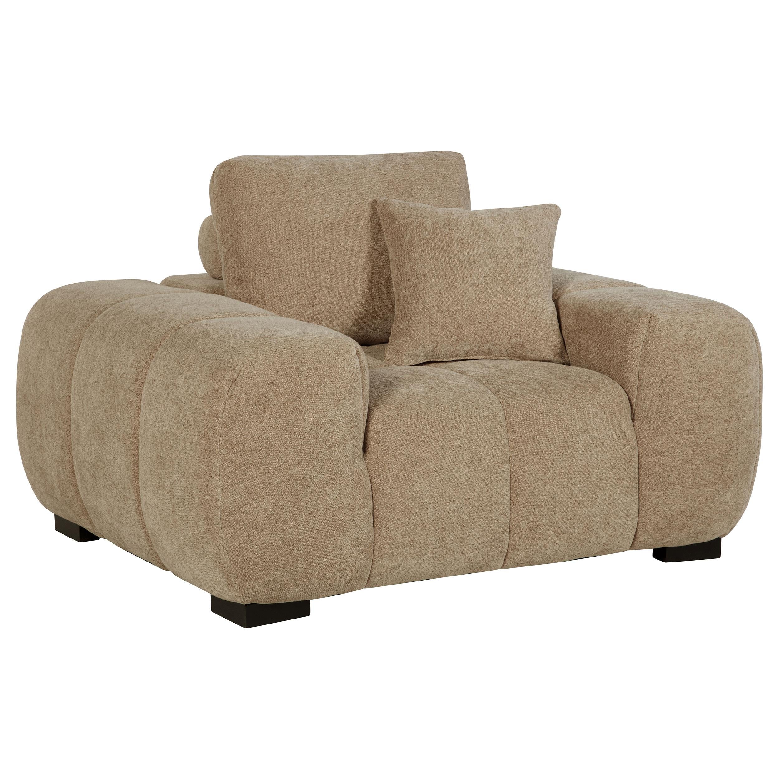  Coaster Furniture Octavia 509963 Upholstered Track Arm Accent Chair - Camel IMAGE 1