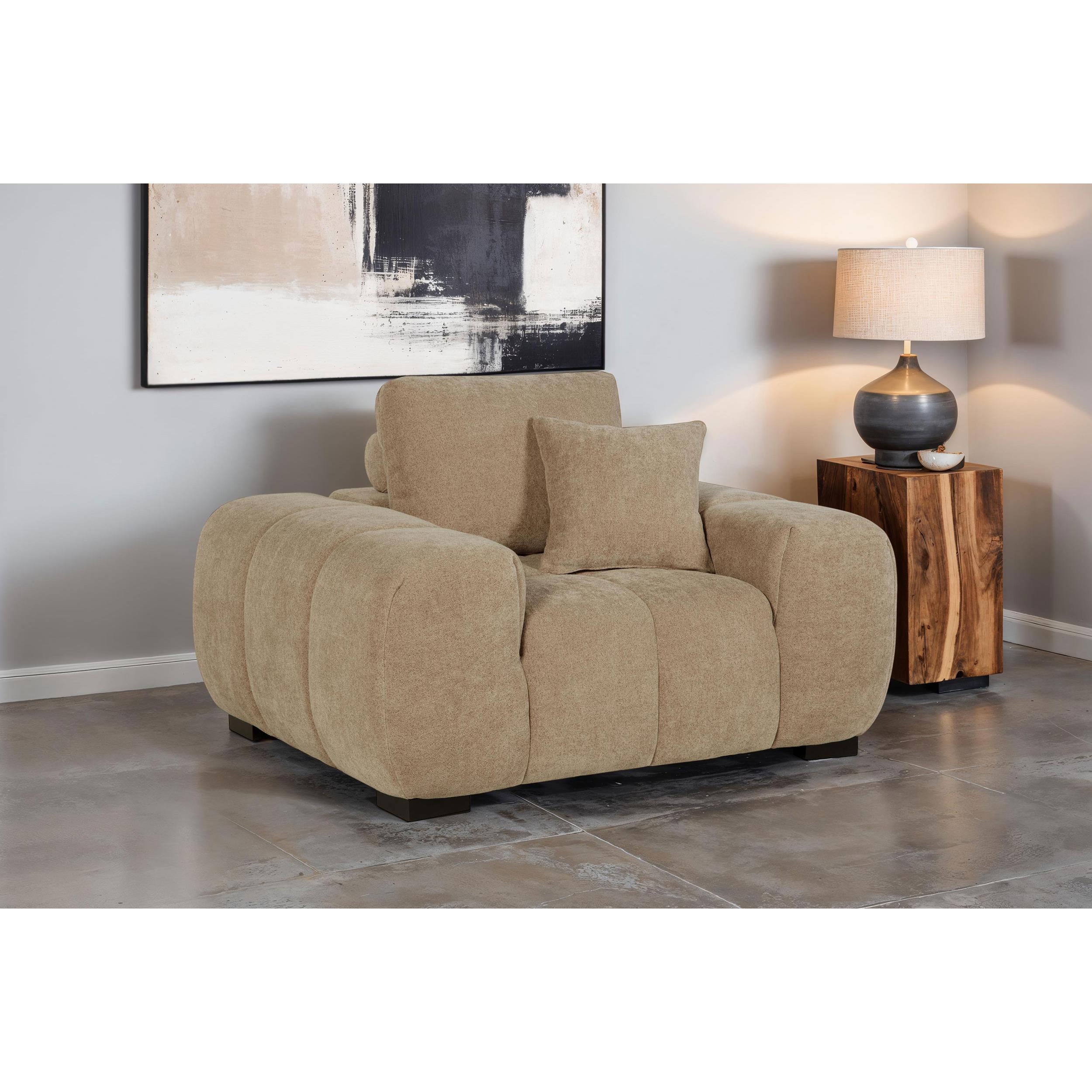  Coaster Furniture Octavia 509963 Upholstered Track Arm Accent Chair - Camel IMAGE 6