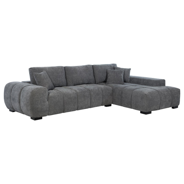 Coaster Furniture Octavia 509965 Upholstered Sectional Chaise Sofa - Charcoal Grey