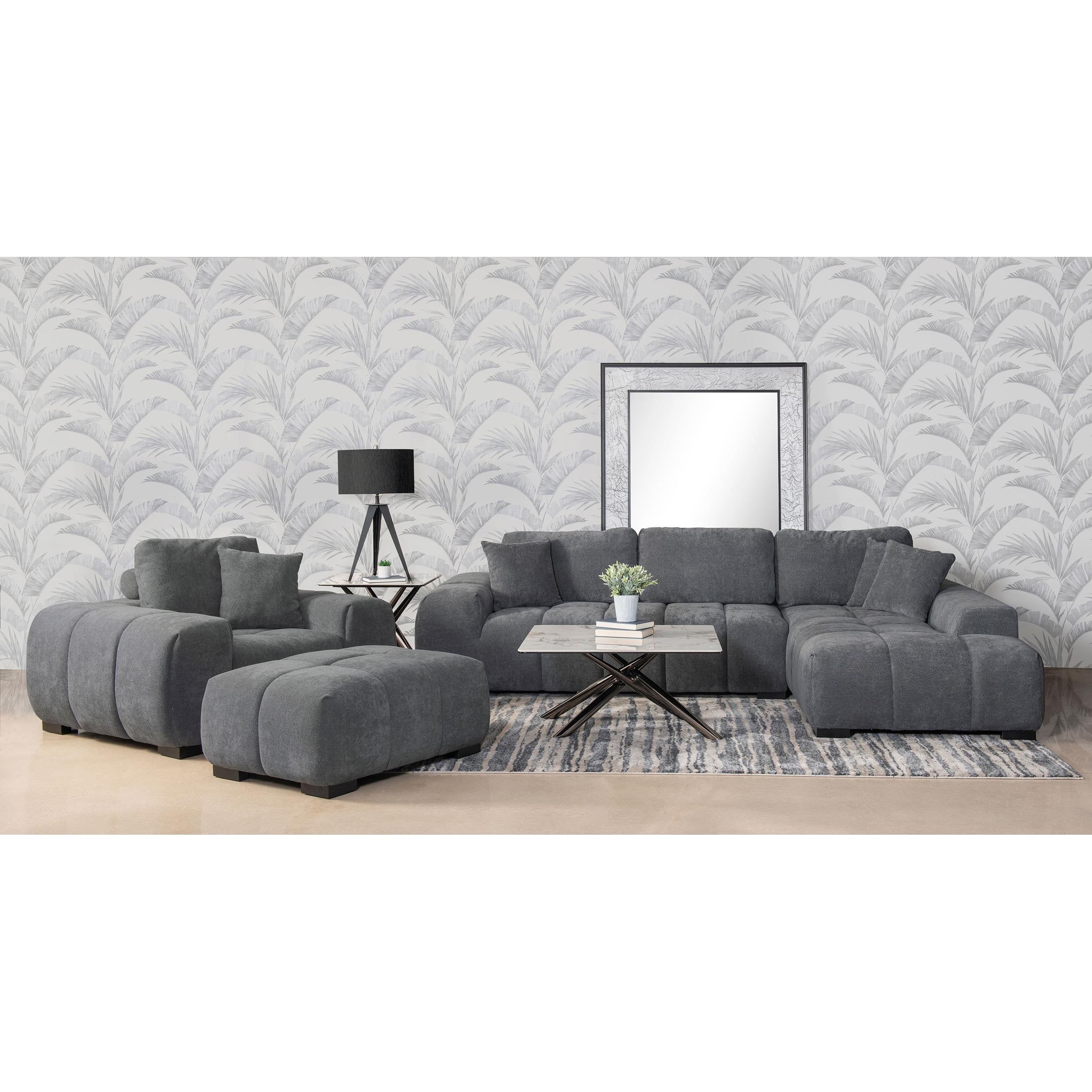  Coaster Furniture Octavia 509965 Upholstered Sectional Chaise Sofa - Charcoal Grey IMAGE 11