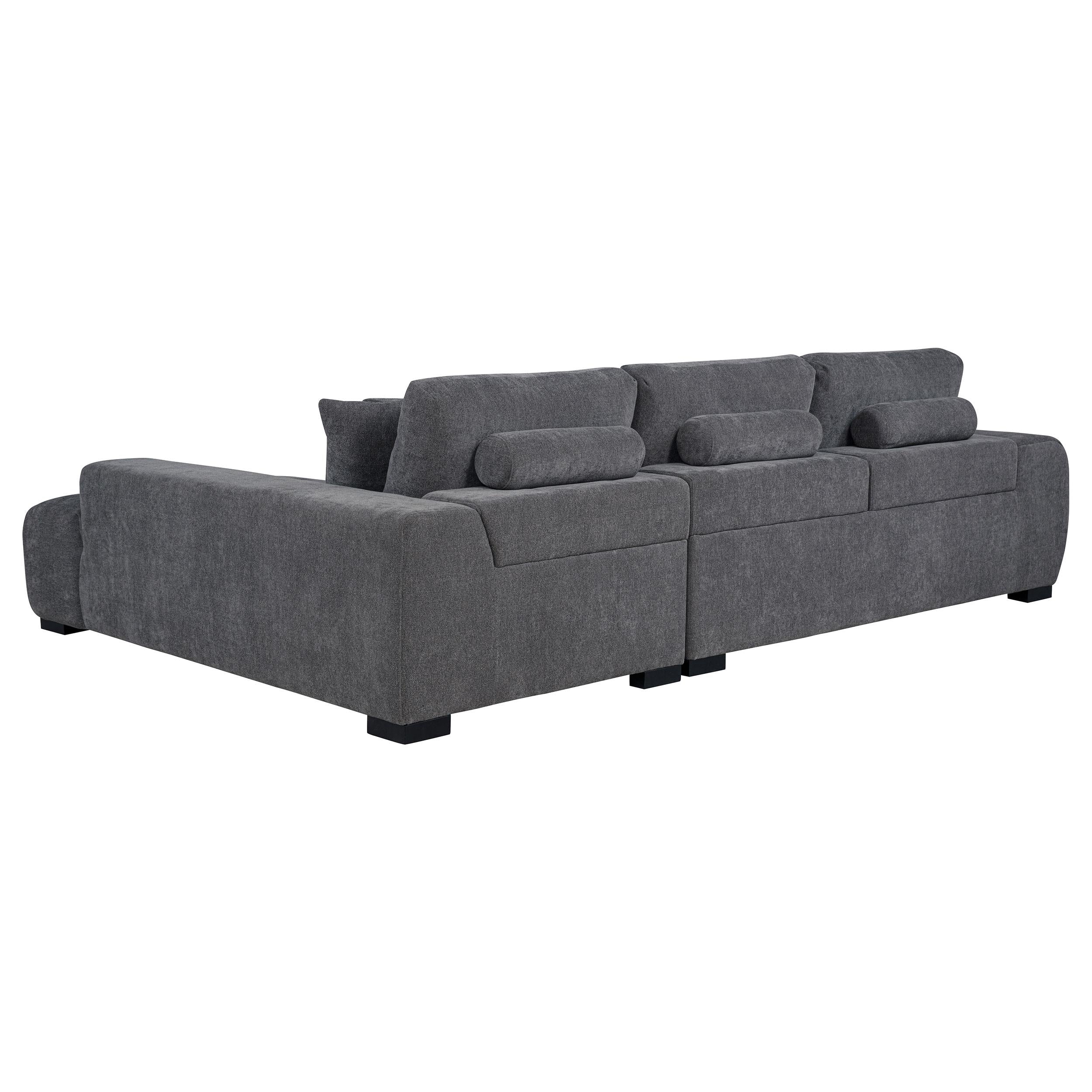  Coaster Furniture Octavia 509965 Upholstered Sectional Chaise Sofa - Charcoal Grey IMAGE 5