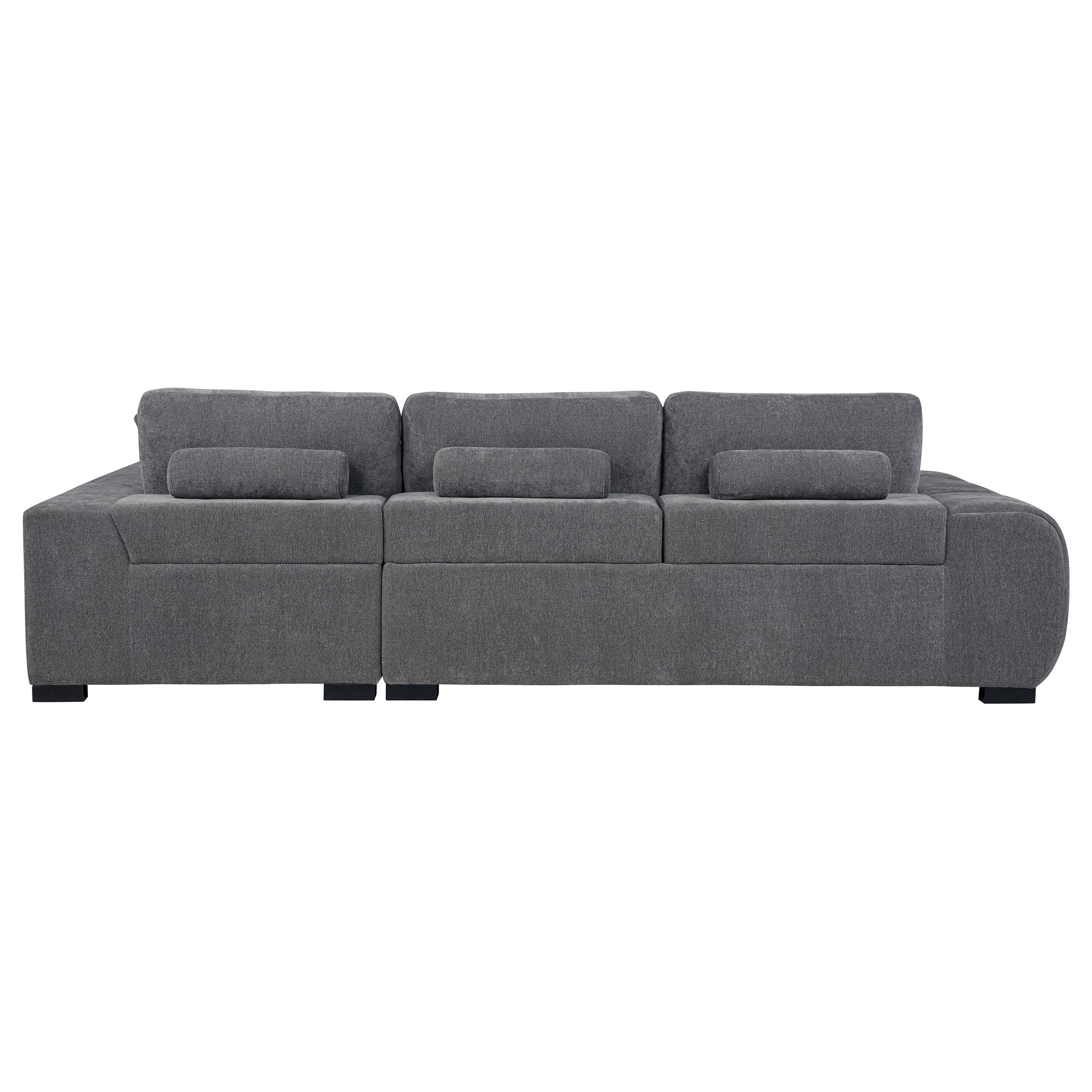  Coaster Furniture Octavia 509965 Upholstered Sectional Chaise Sofa - Charcoal Grey IMAGE 7