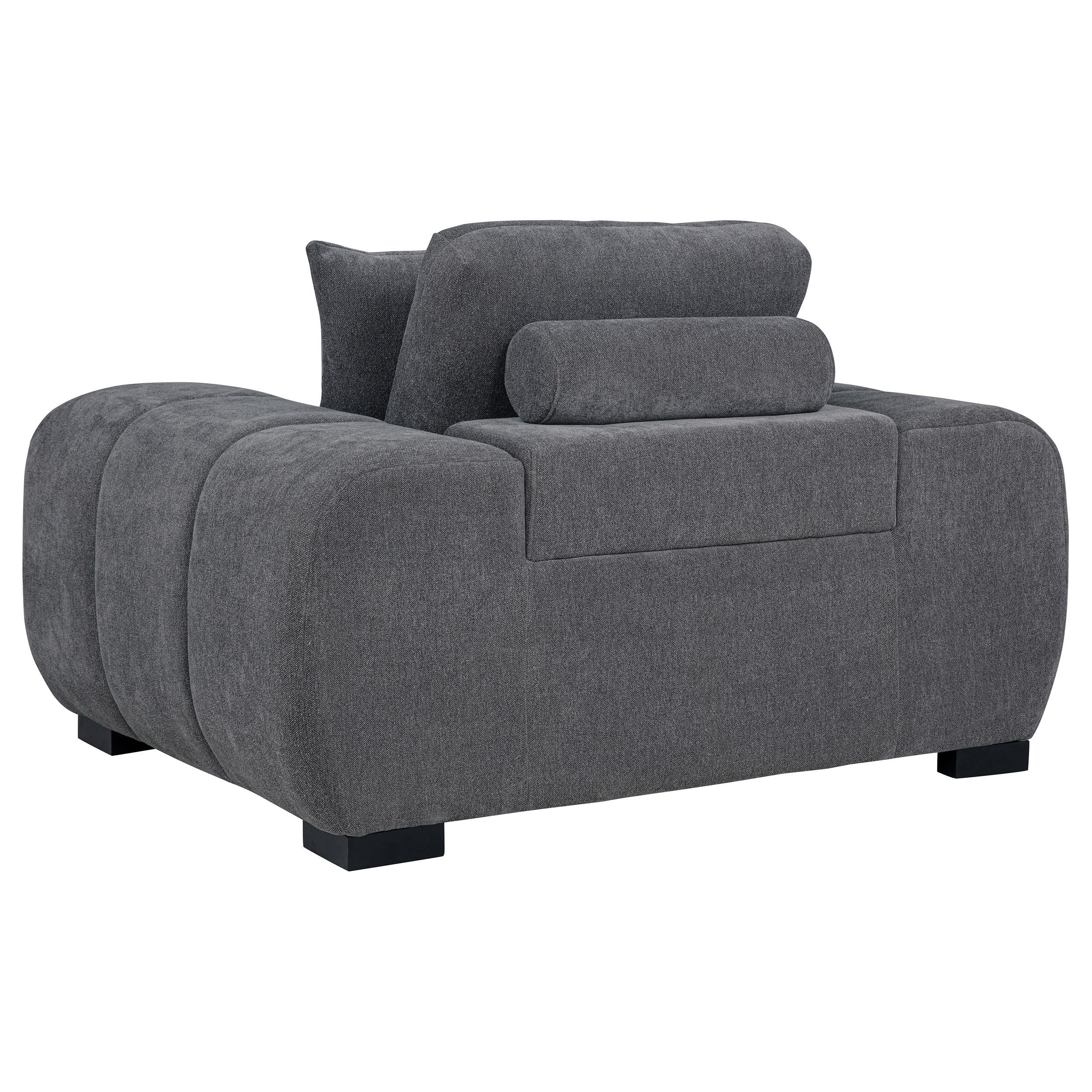 Coaster Furniture Octavia 509967 Upholstered Track Arm Accent Chair - Charcoal Grey IMAGE 3