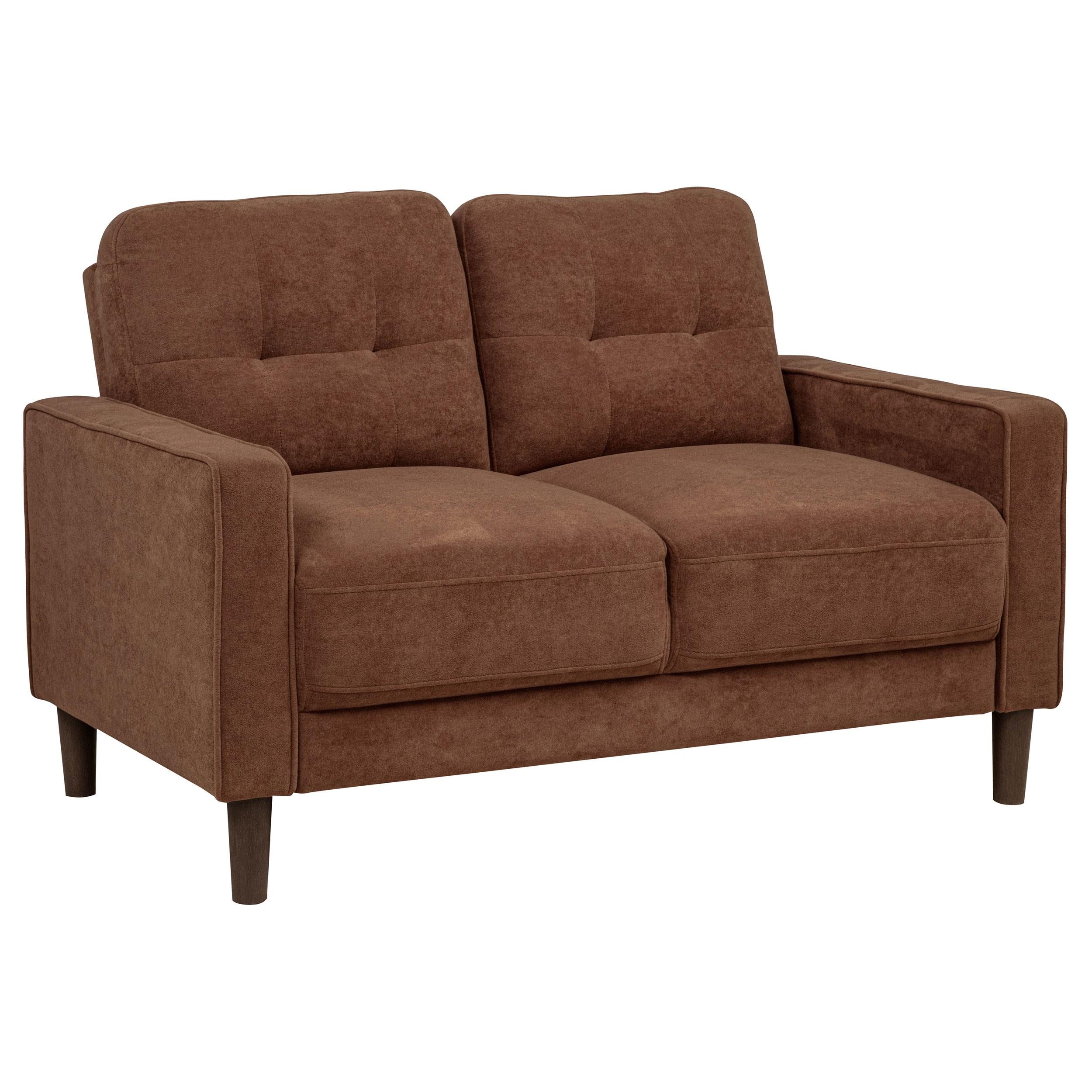  Coaster Furniture Bowen II 509972 Fabric Upholstered Track Arm Loveseat - Rust IMAGE 1