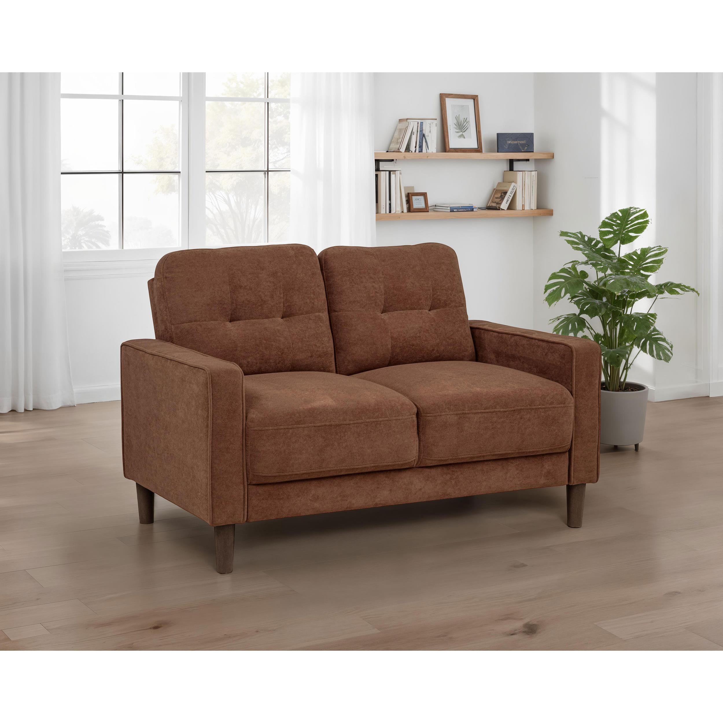  Coaster Furniture Bowen II 509972 Fabric Upholstered Track Arm Loveseat - Rust IMAGE 3
