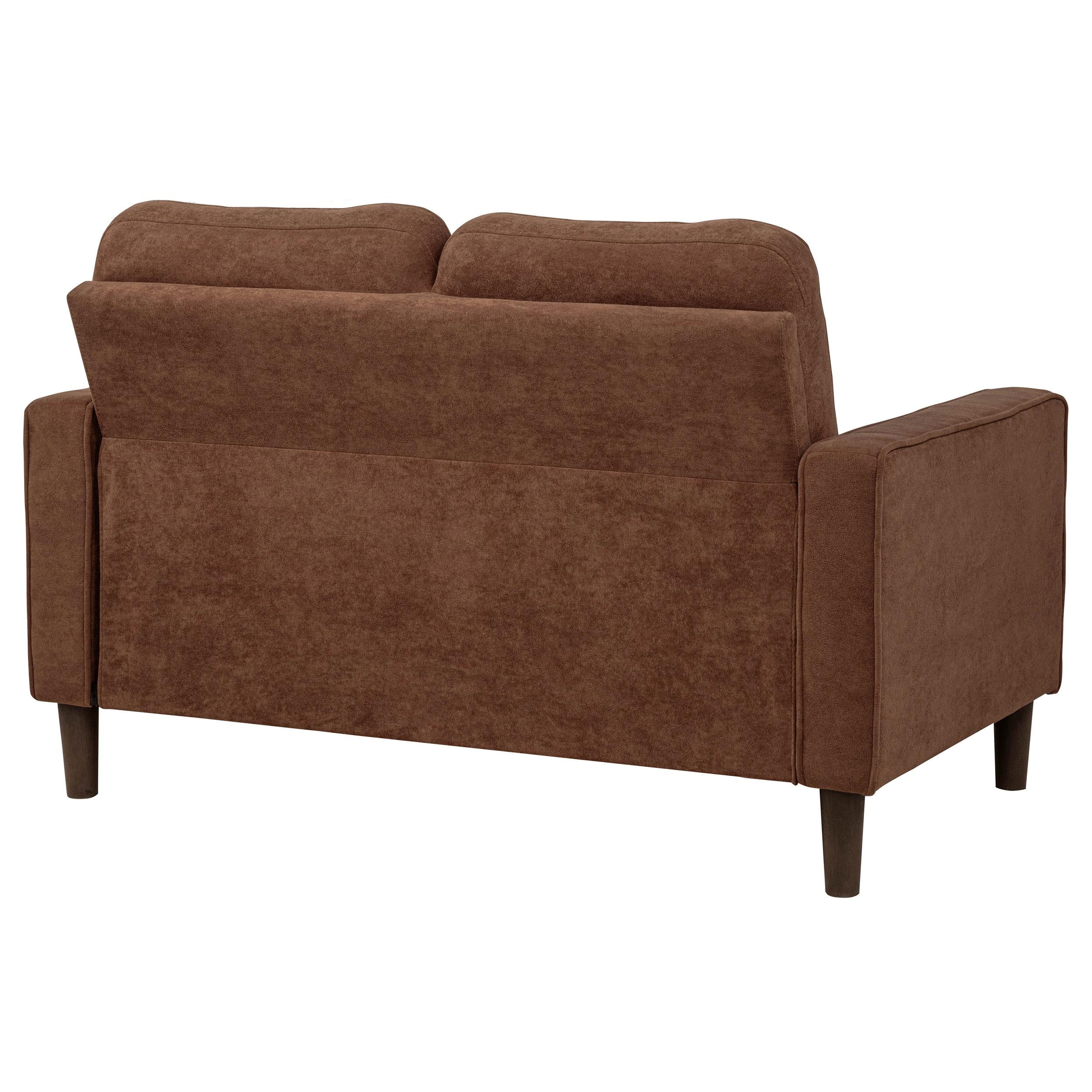  Coaster Furniture Bowen II 509972 Fabric Upholstered Track Arm Loveseat - Rust IMAGE 9
