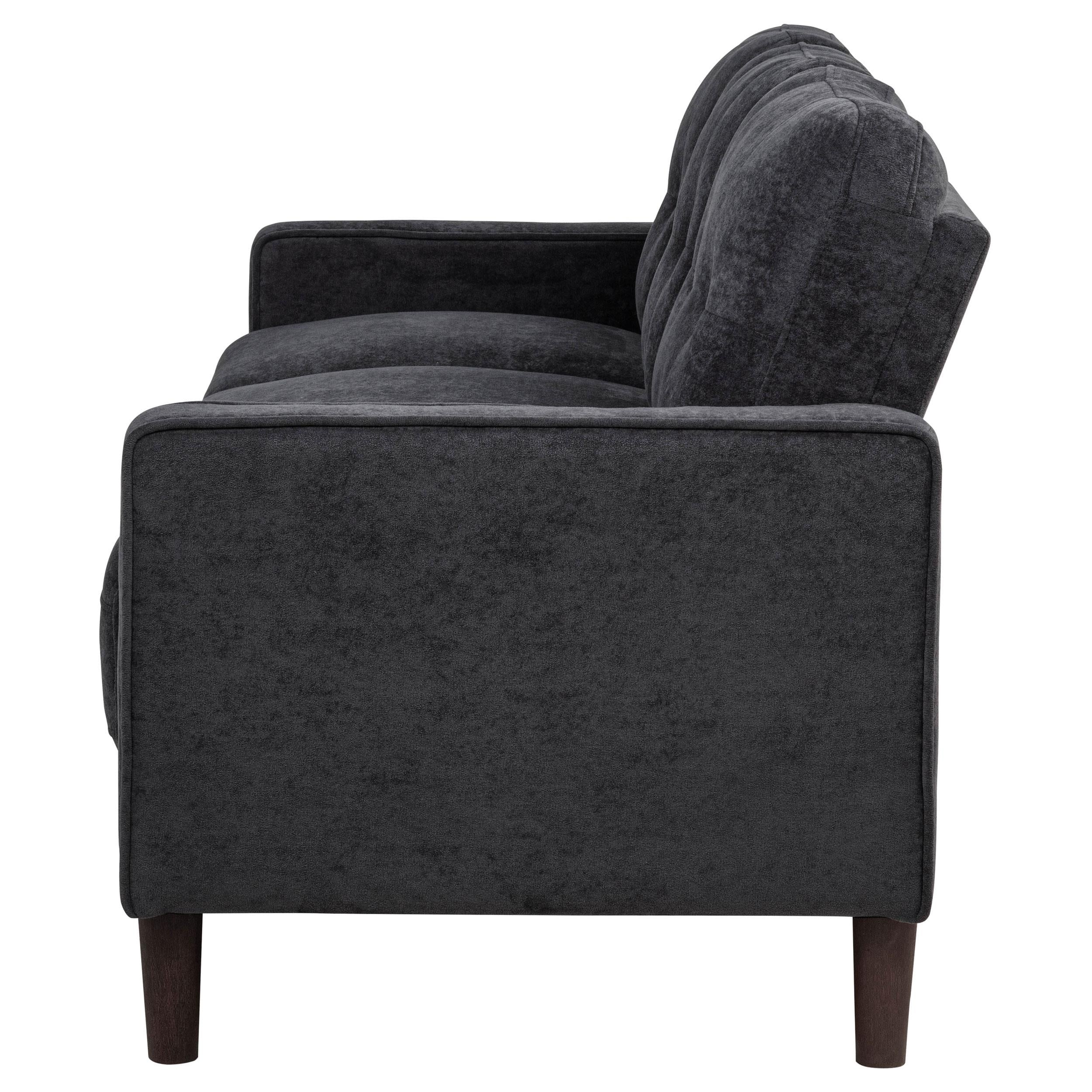  Coaster Furniture Bowen II 509981 Fabric Upholstered Track Arm Sofa - Steel Grey IMAGE 2