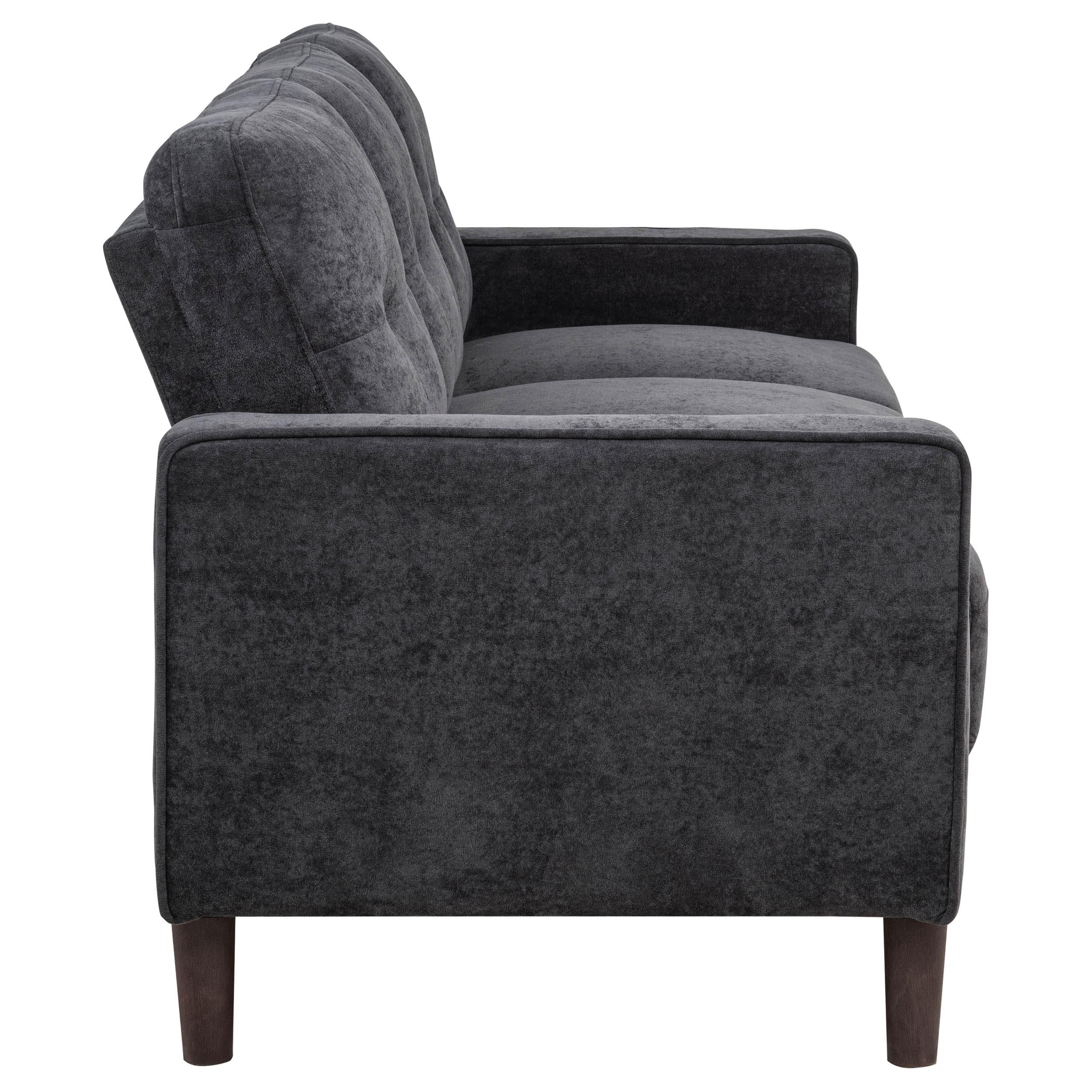  Coaster Furniture Bowen II 509981 Fabric Upholstered Track Arm Sofa - Steel Grey IMAGE 9