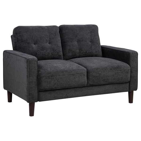 Coaster Furniture Bowen II 509982 Fabric Upholstered Track Arm Loveseat - Steel Grey