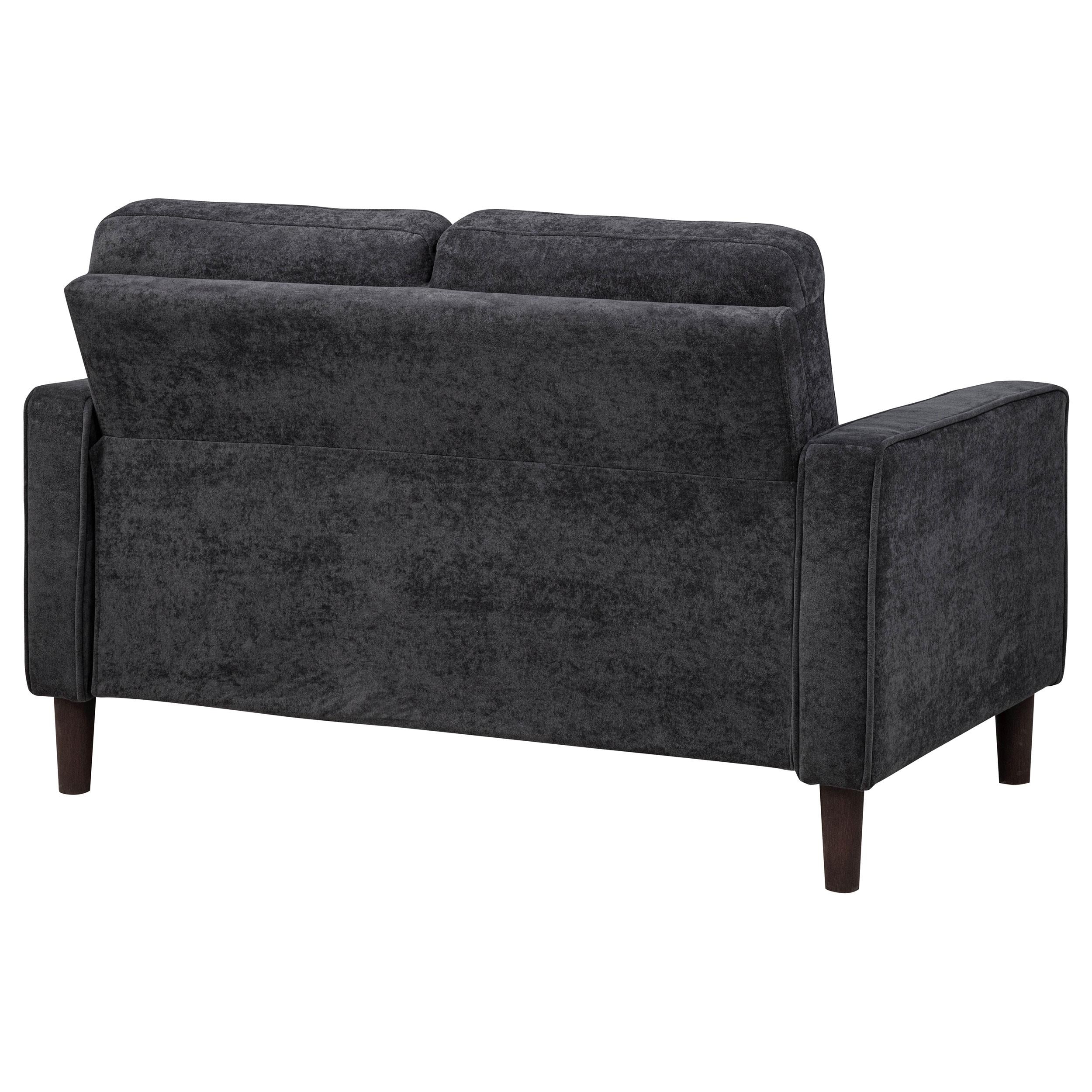  Coaster Furniture Bowen II 509982 Fabric Upholstered Track Arm Loveseat - Steel Grey IMAGE 6