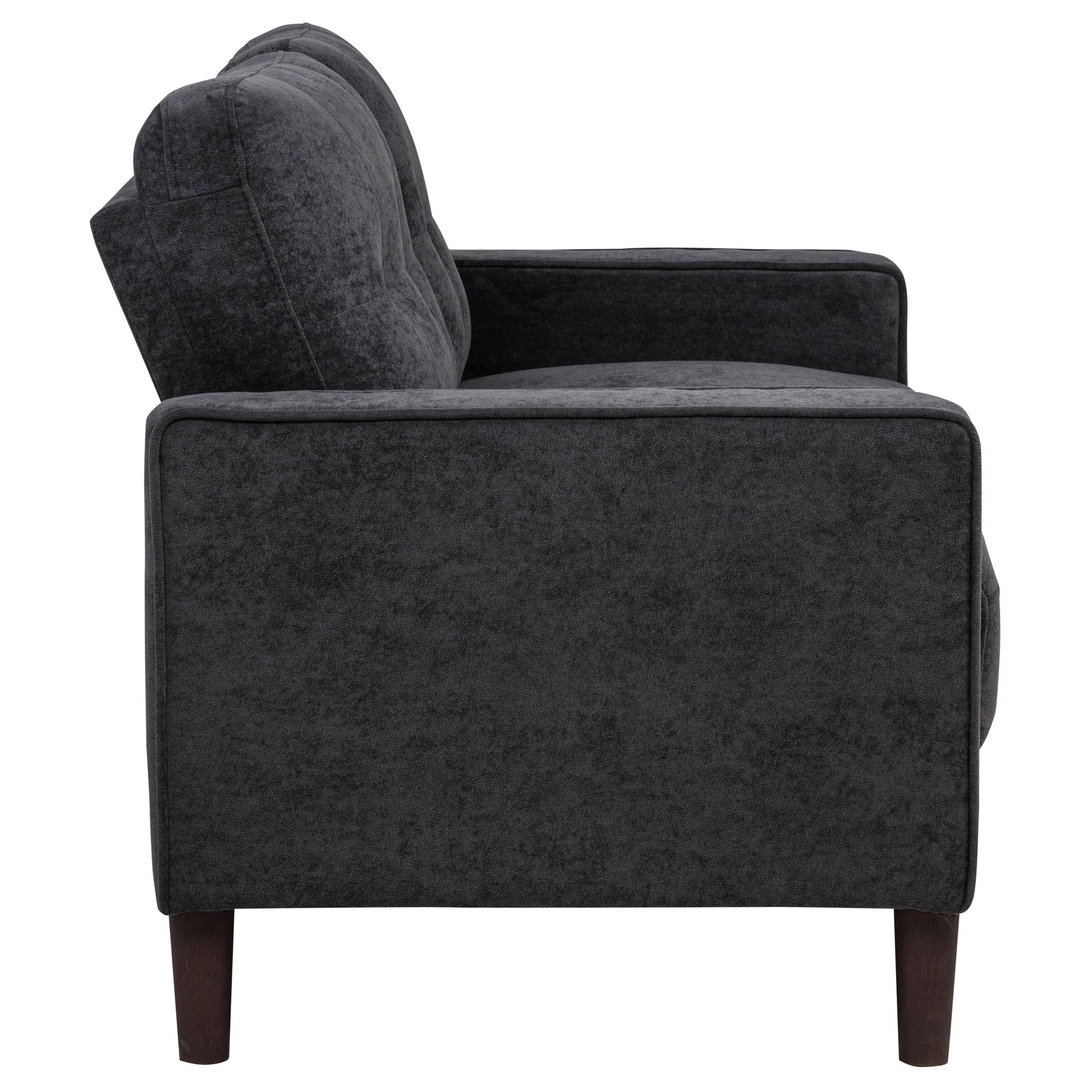  Coaster Furniture Bowen II 509982 Fabric Upholstered Track Arm Loveseat - Steel Grey IMAGE 8
