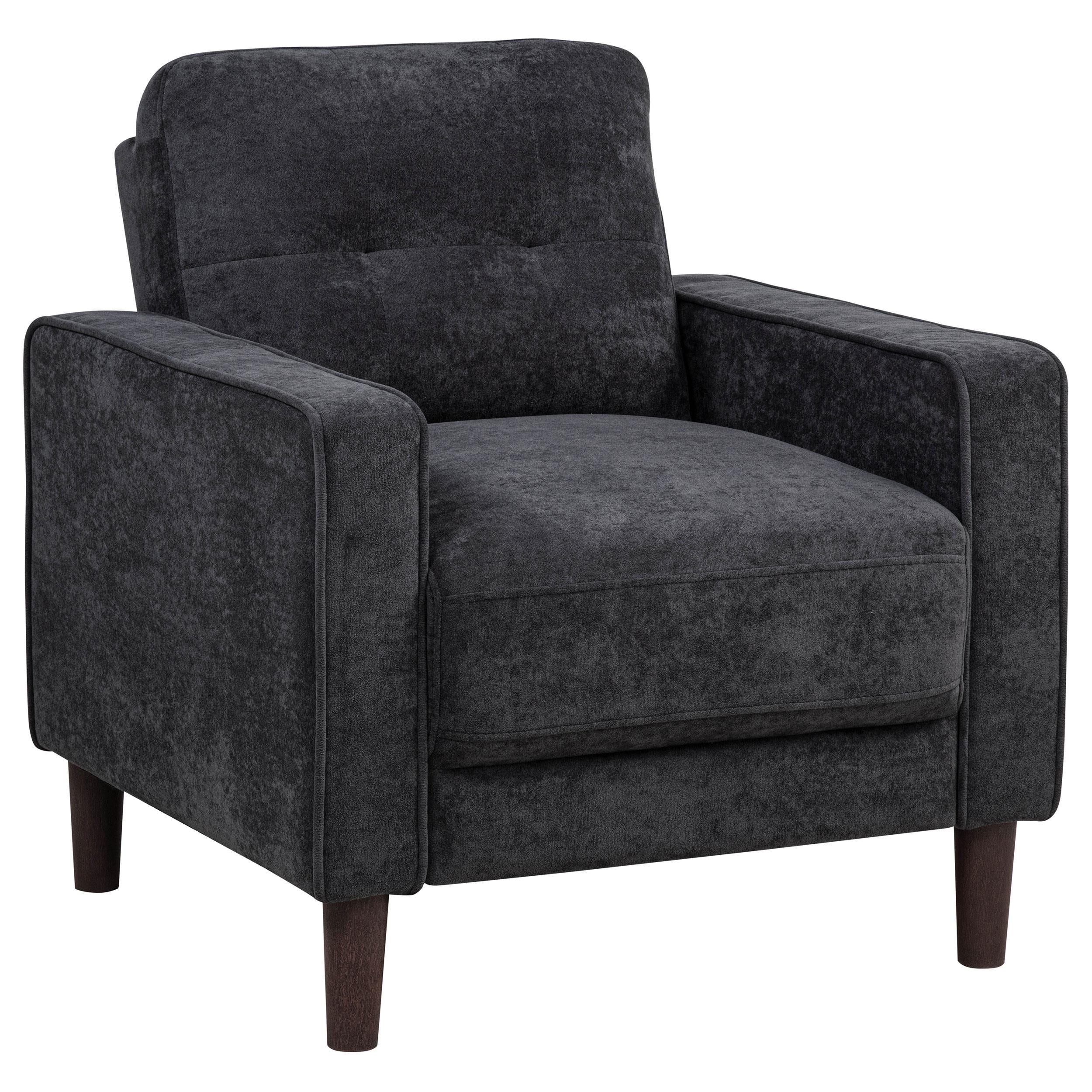  Coaster Furniture Bowen II 509983 Fabric Upholstered Track Arm Chair - Steel Grey IMAGE 1