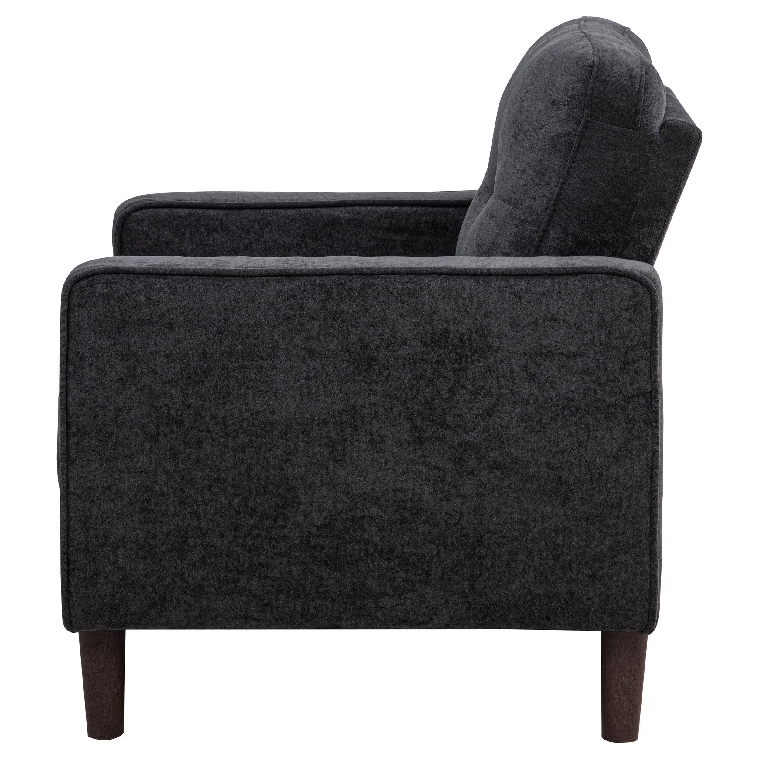  Coaster Furniture Bowen II 509983 Fabric Upholstered Track Arm Chair - Steel Grey IMAGE 2