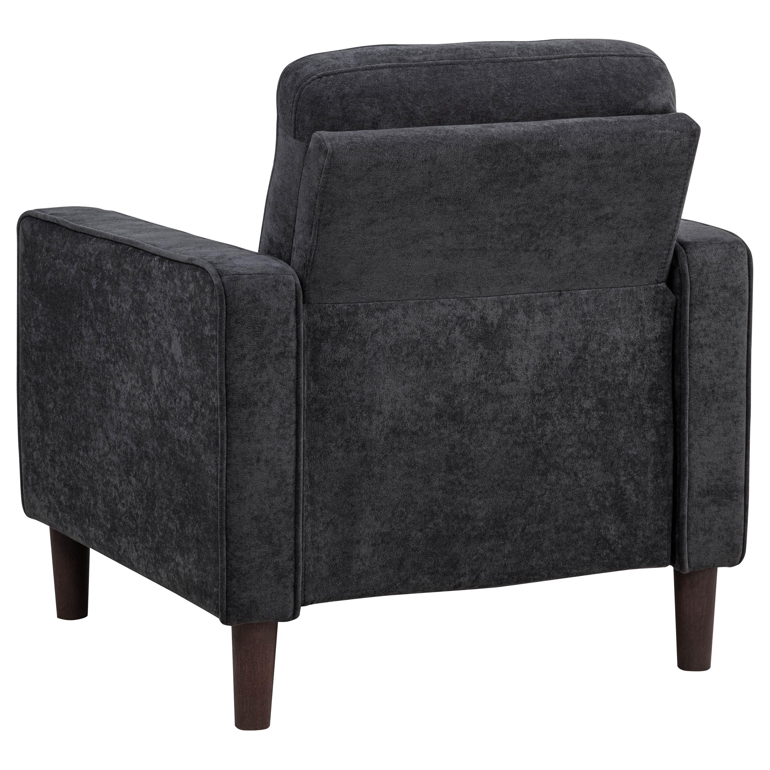  Coaster Furniture Bowen II 509983 Fabric Upholstered Track Arm Chair - Steel Grey IMAGE 4