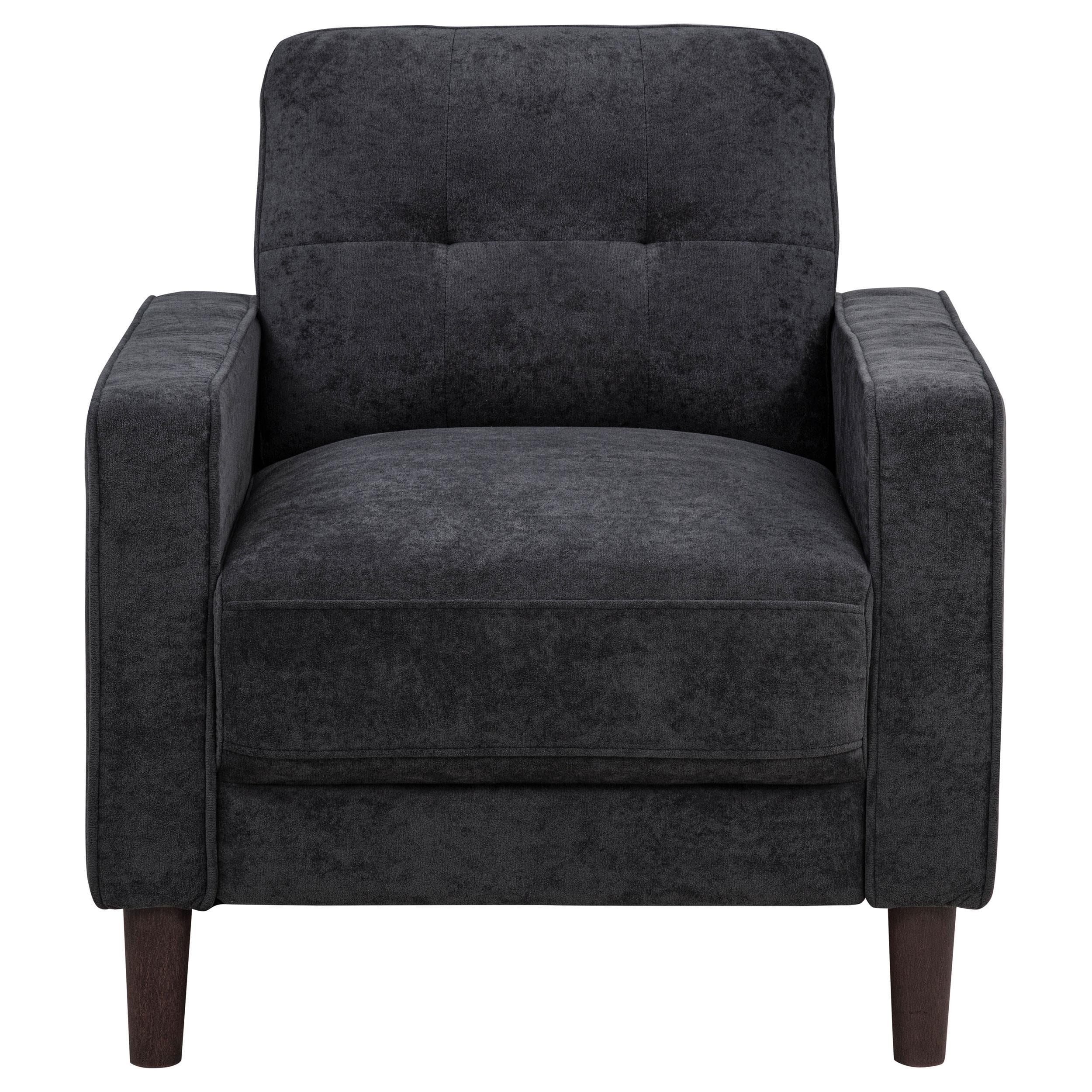  Coaster Furniture Bowen II 509983 Fabric Upholstered Track Arm Chair - Steel Grey IMAGE 5