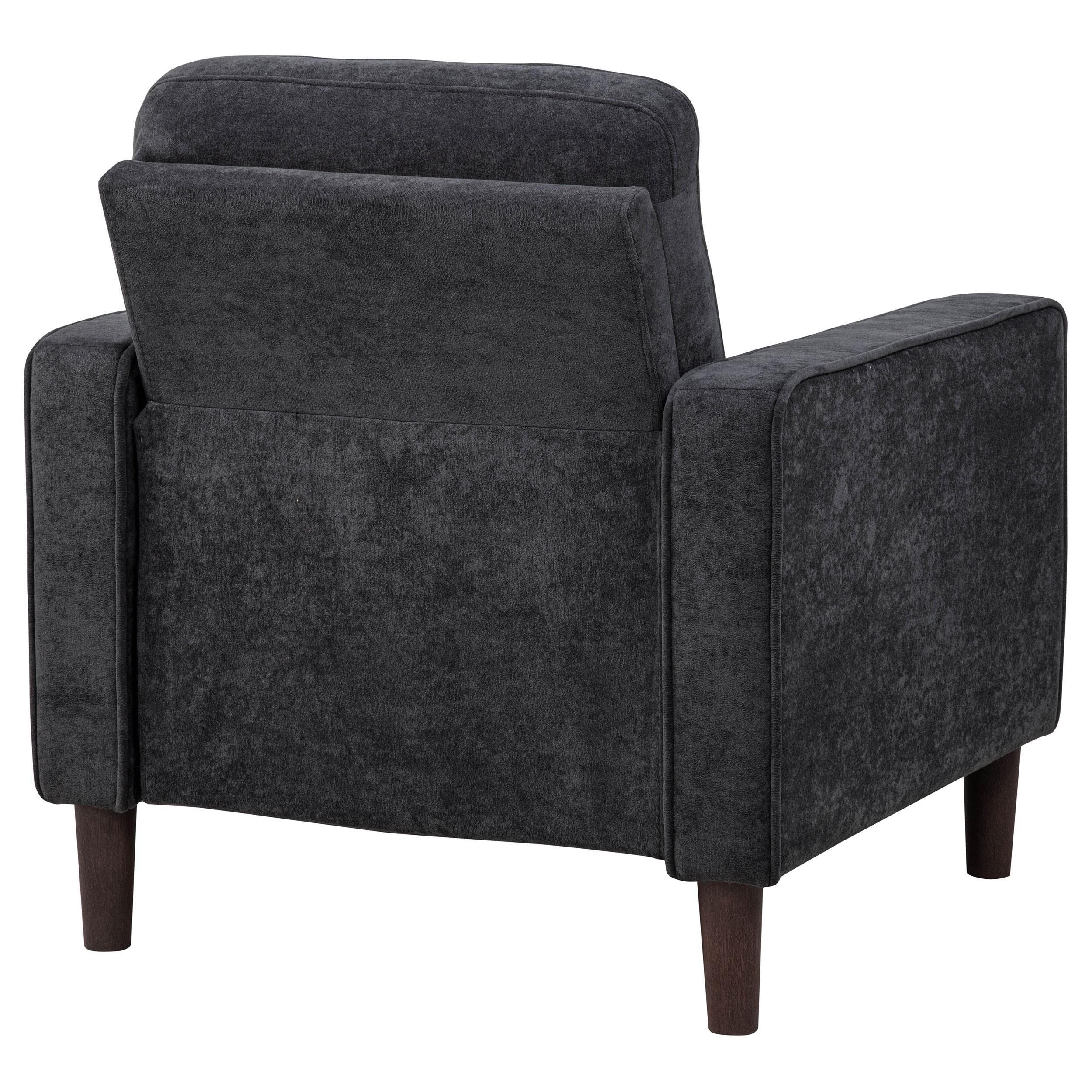  Coaster Furniture Bowen II 509983 Fabric Upholstered Track Arm Chair - Steel Grey IMAGE 6