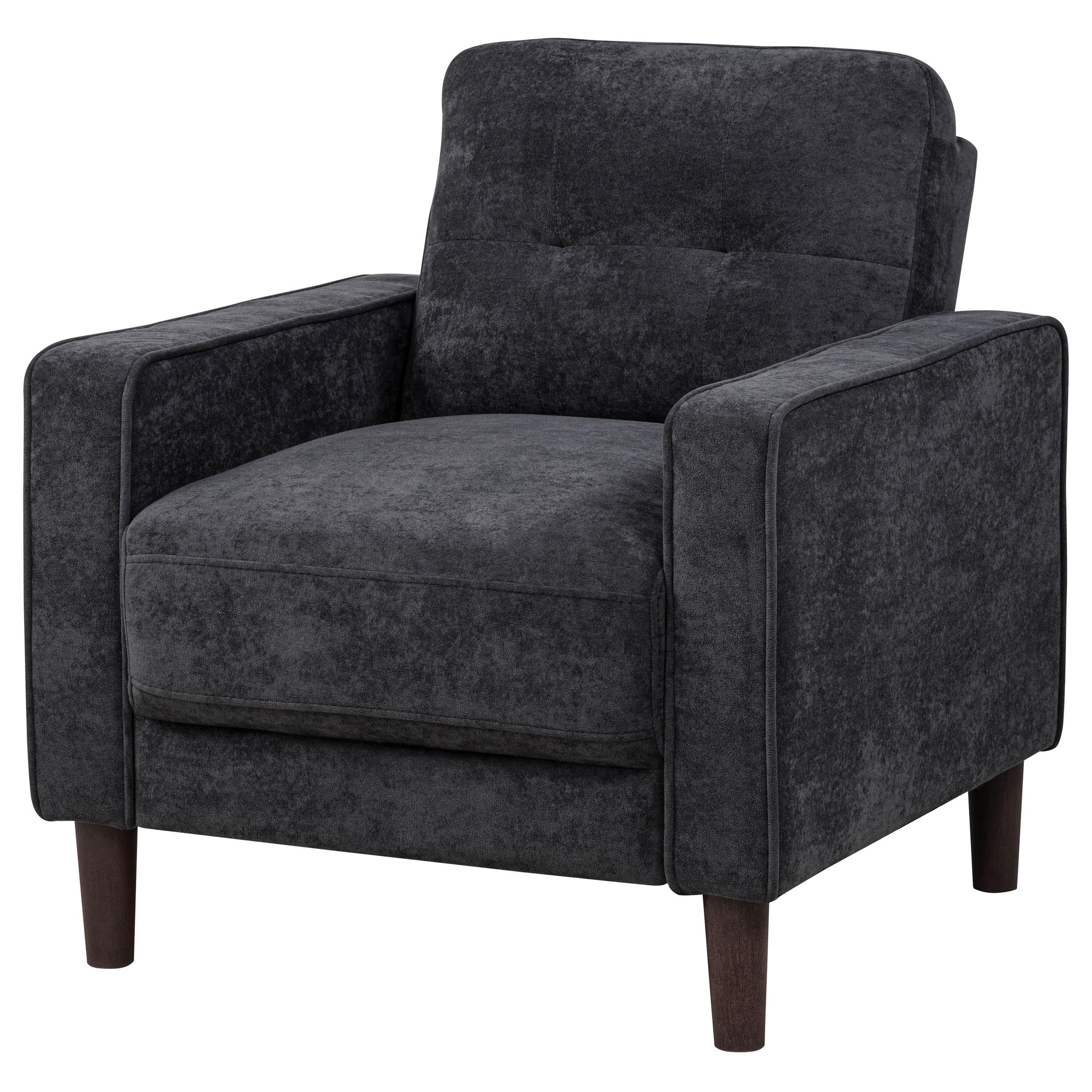  Coaster Furniture Bowen II 509983 Fabric Upholstered Track Arm Chair - Steel Grey IMAGE 8