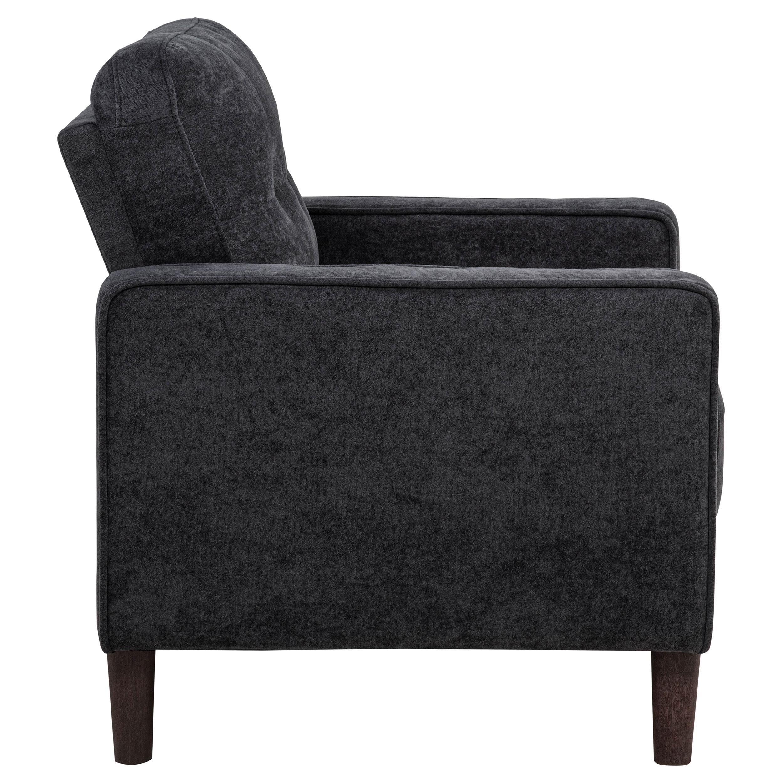  Coaster Furniture Bowen II 509983 Fabric Upholstered Track Arm Chair - Steel Grey IMAGE 9