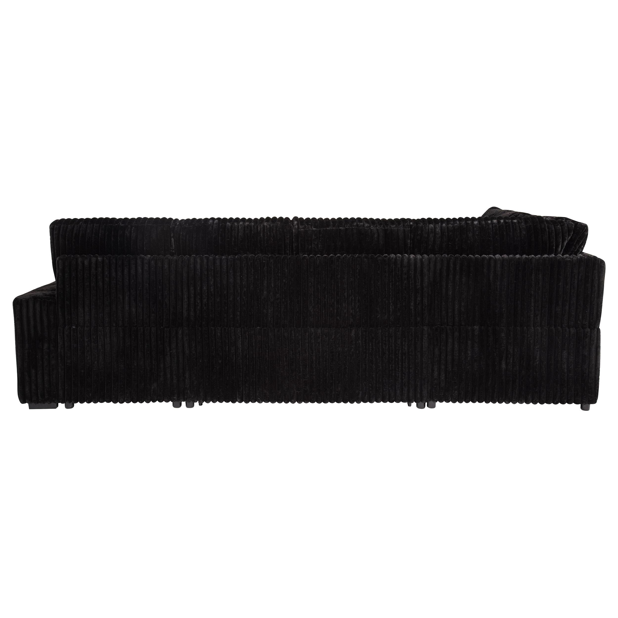 Coaster Furniture Devonshire 511049 Sleeper Sectional Sofa Storage Chaise - Black IMAGE 13