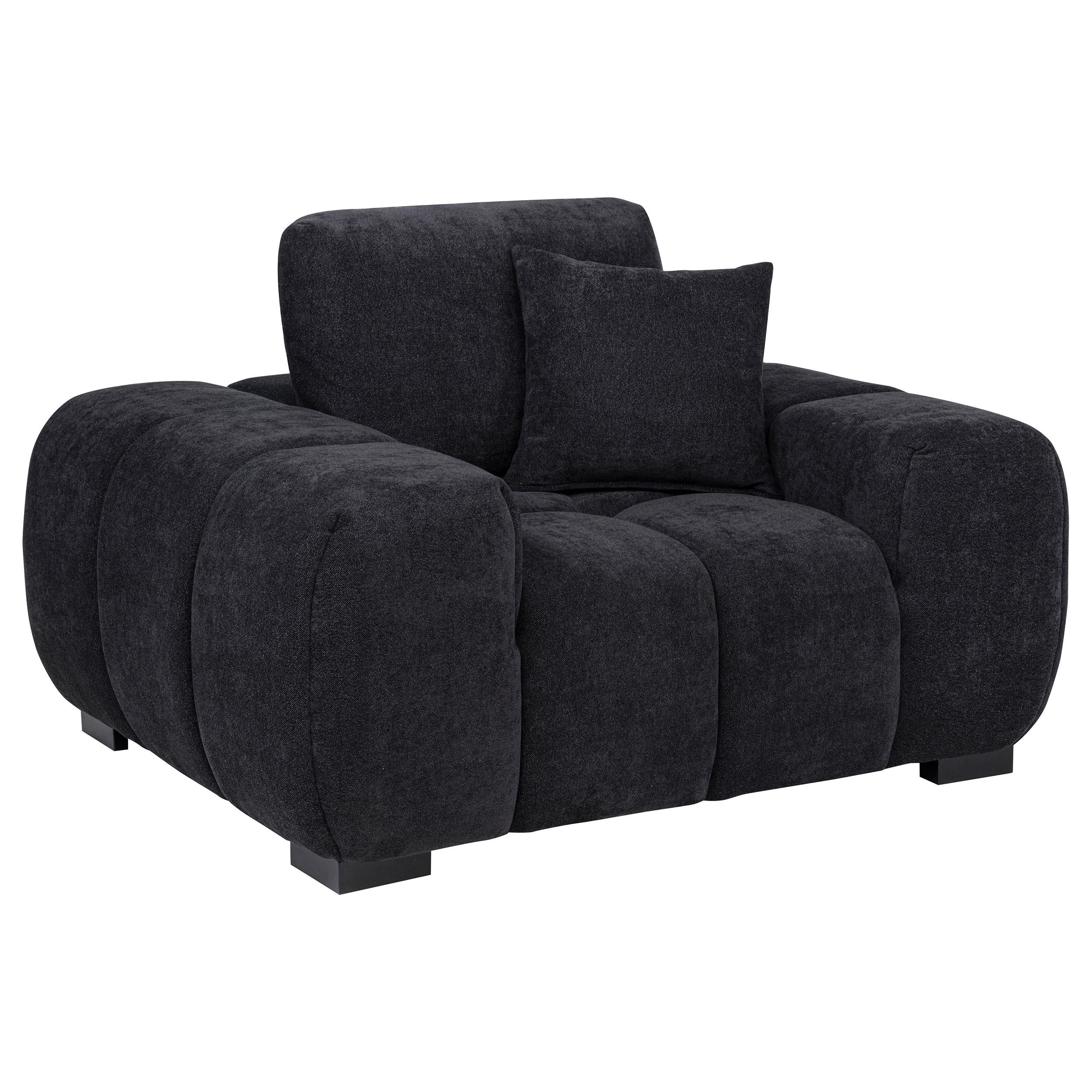  Coaster Furniture Octavia 511063 Upholstered Track Arm Accent Chair - Black IMAGE 1