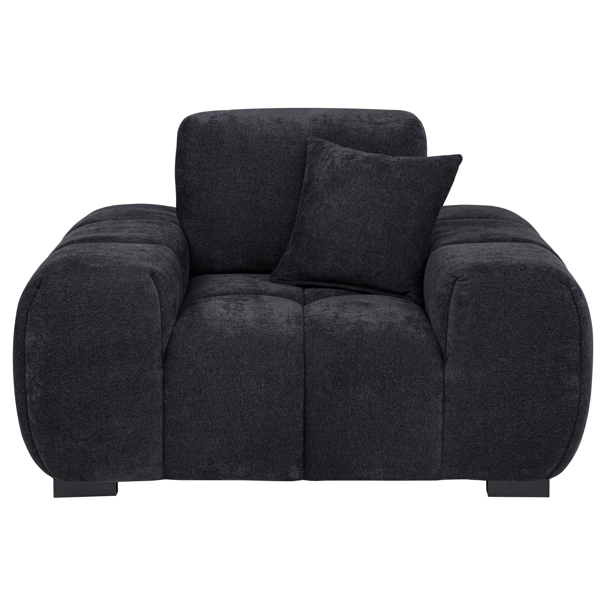  Coaster Furniture Octavia 511063 Upholstered Track Arm Accent Chair - Black IMAGE 2