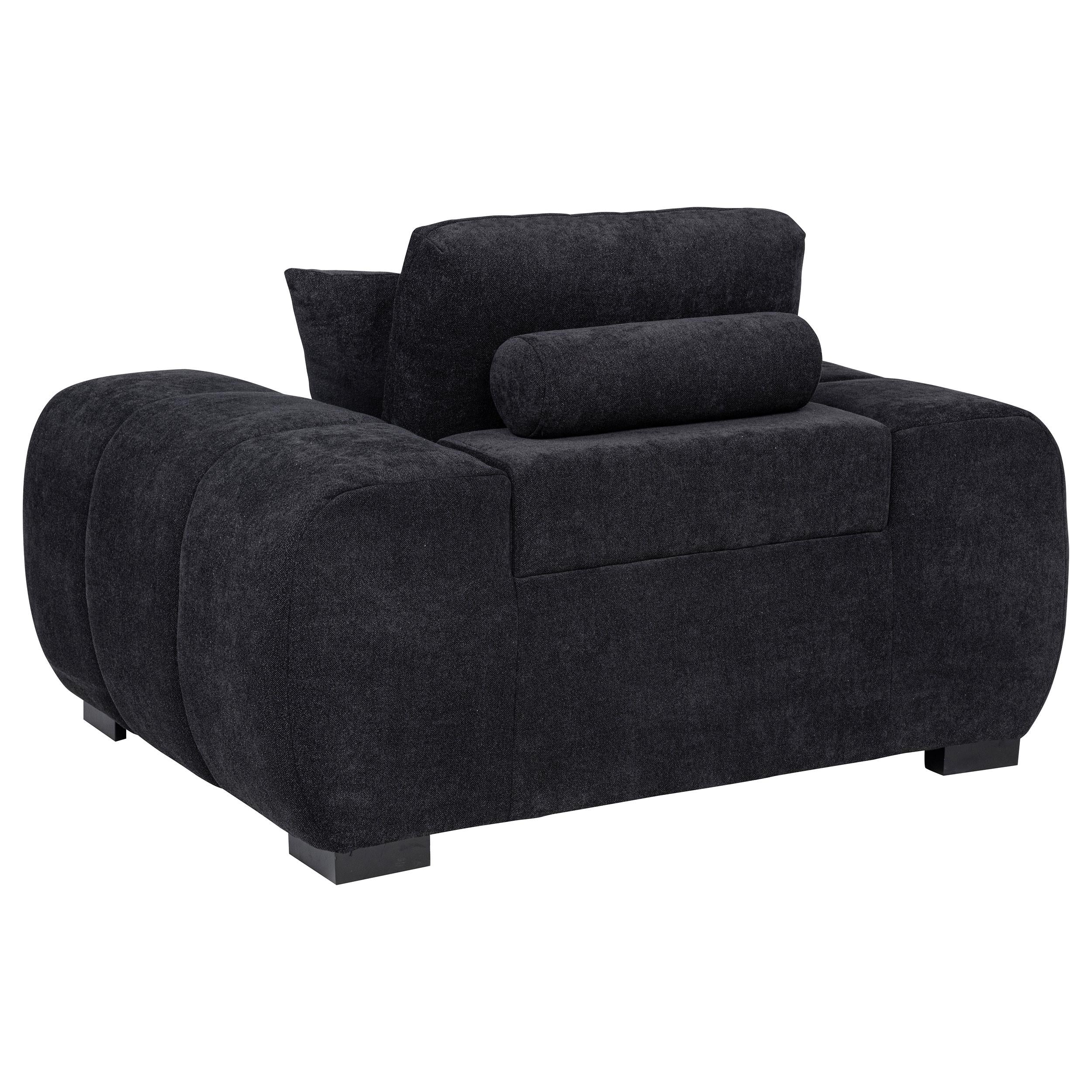  Coaster Furniture Octavia 511063 Upholstered Track Arm Accent Chair - Black IMAGE 4