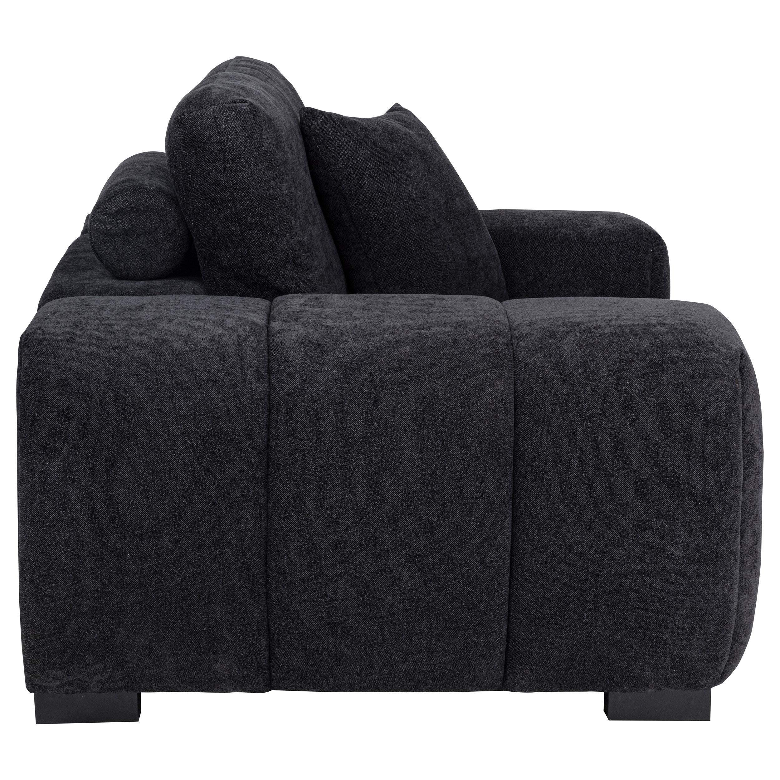  Coaster Furniture Octavia 511063 Upholstered Track Arm Accent Chair - Black IMAGE 5