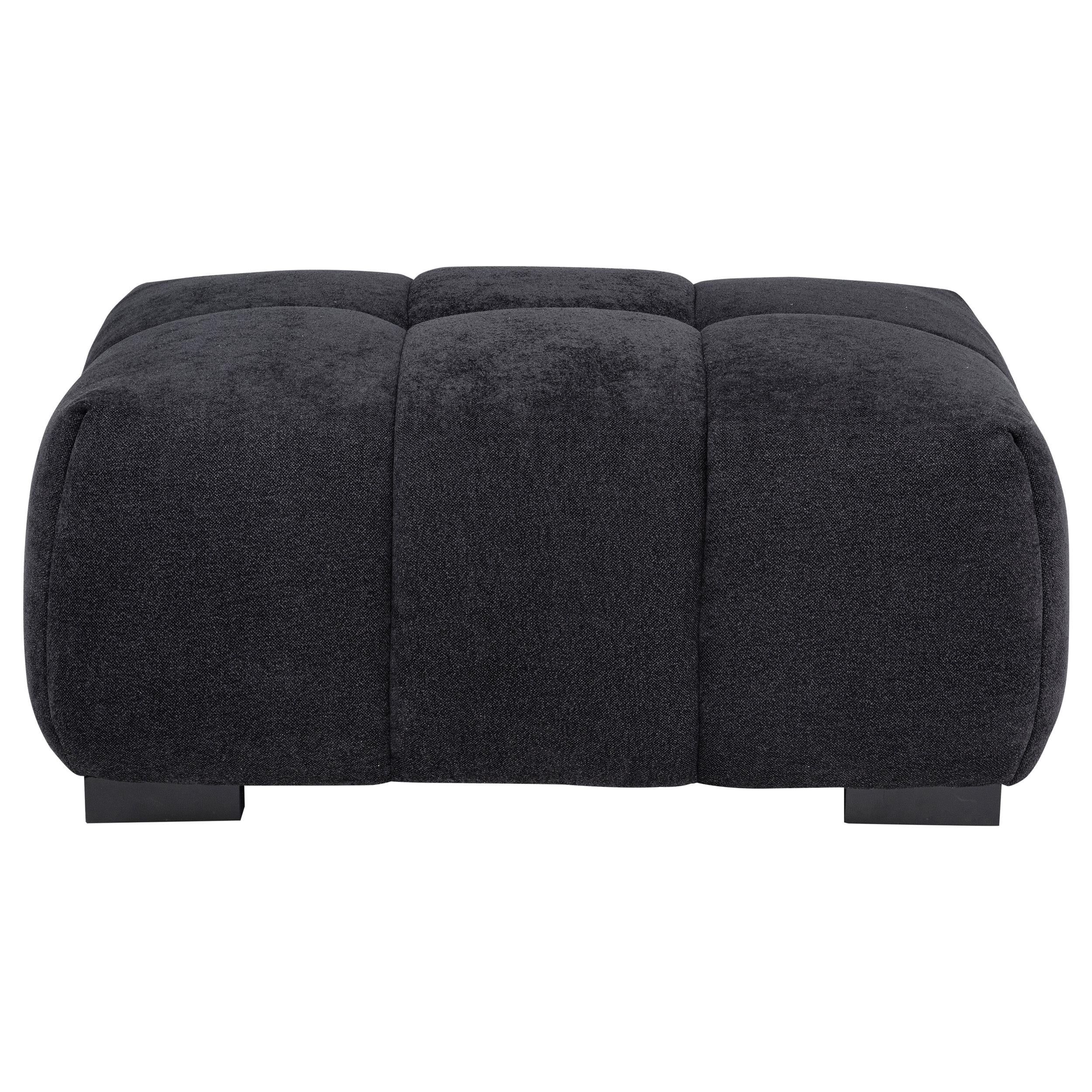  Coaster Furniture Octavia 511064 Upholstered Rectangular Ottoman - Black IMAGE 1
